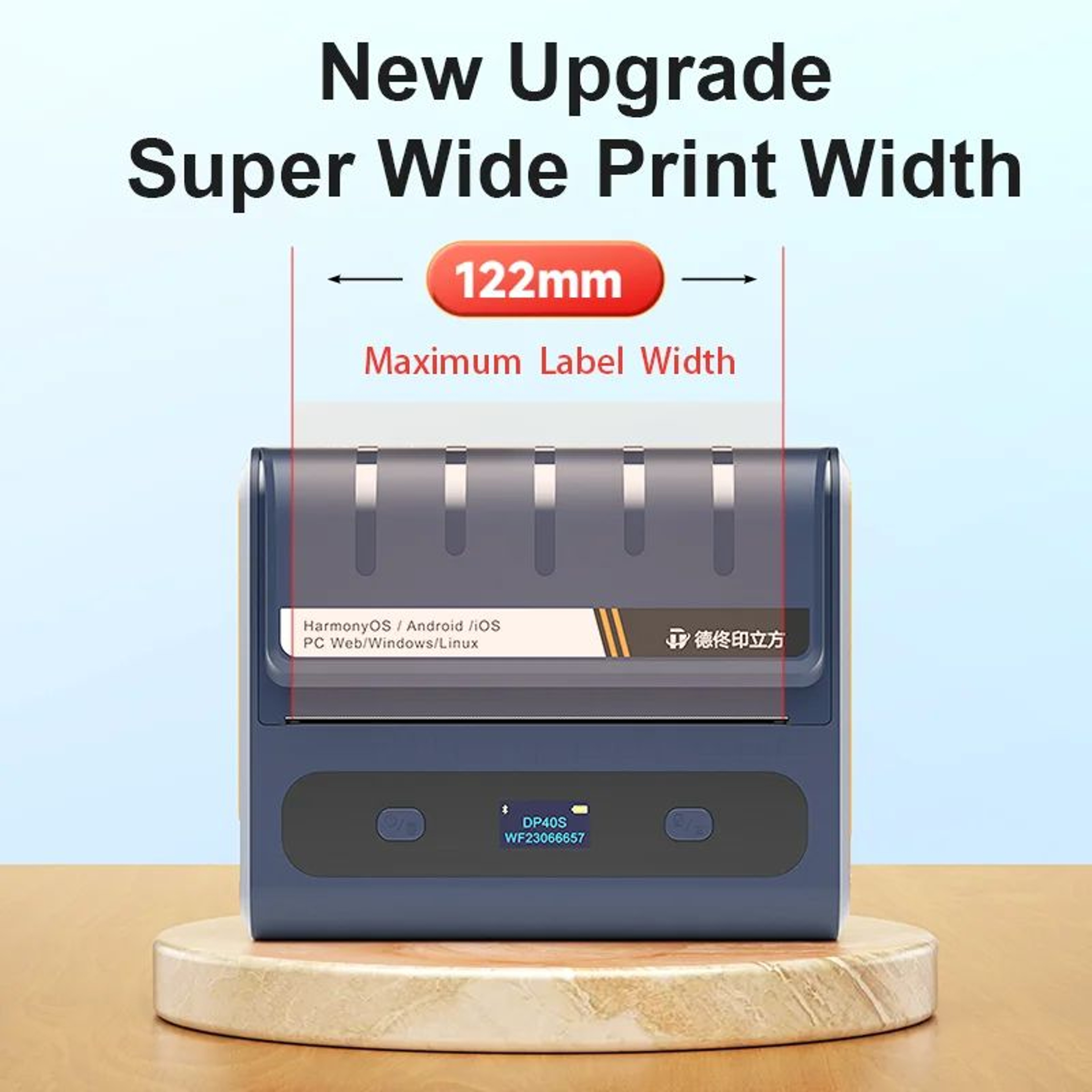 DETONGER DP40S Portable Wireless Inkless Barcode Label Printer 1