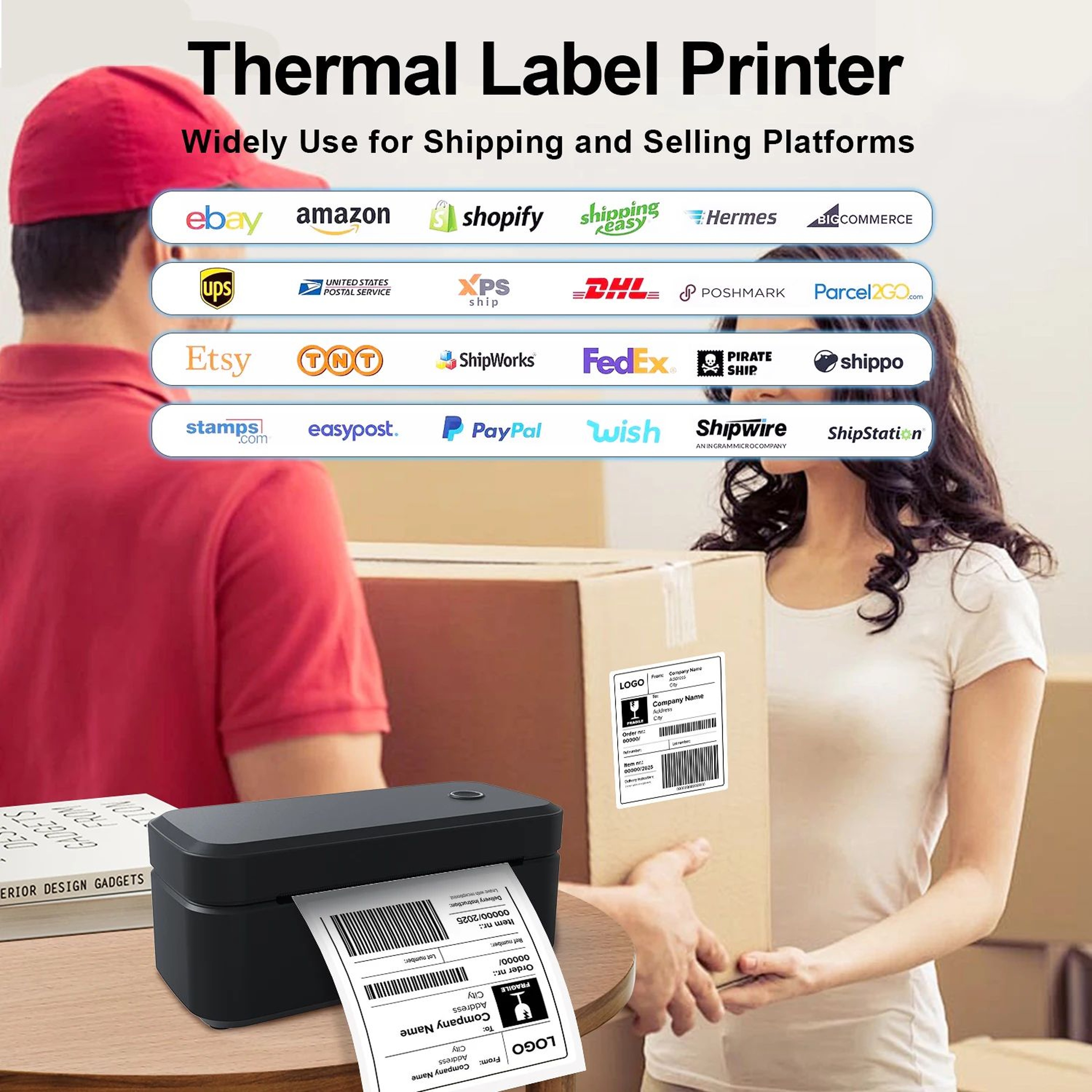 Marklife X4 Bluetooth Thermal Shipping Label Printer For 4x6 Labels 8