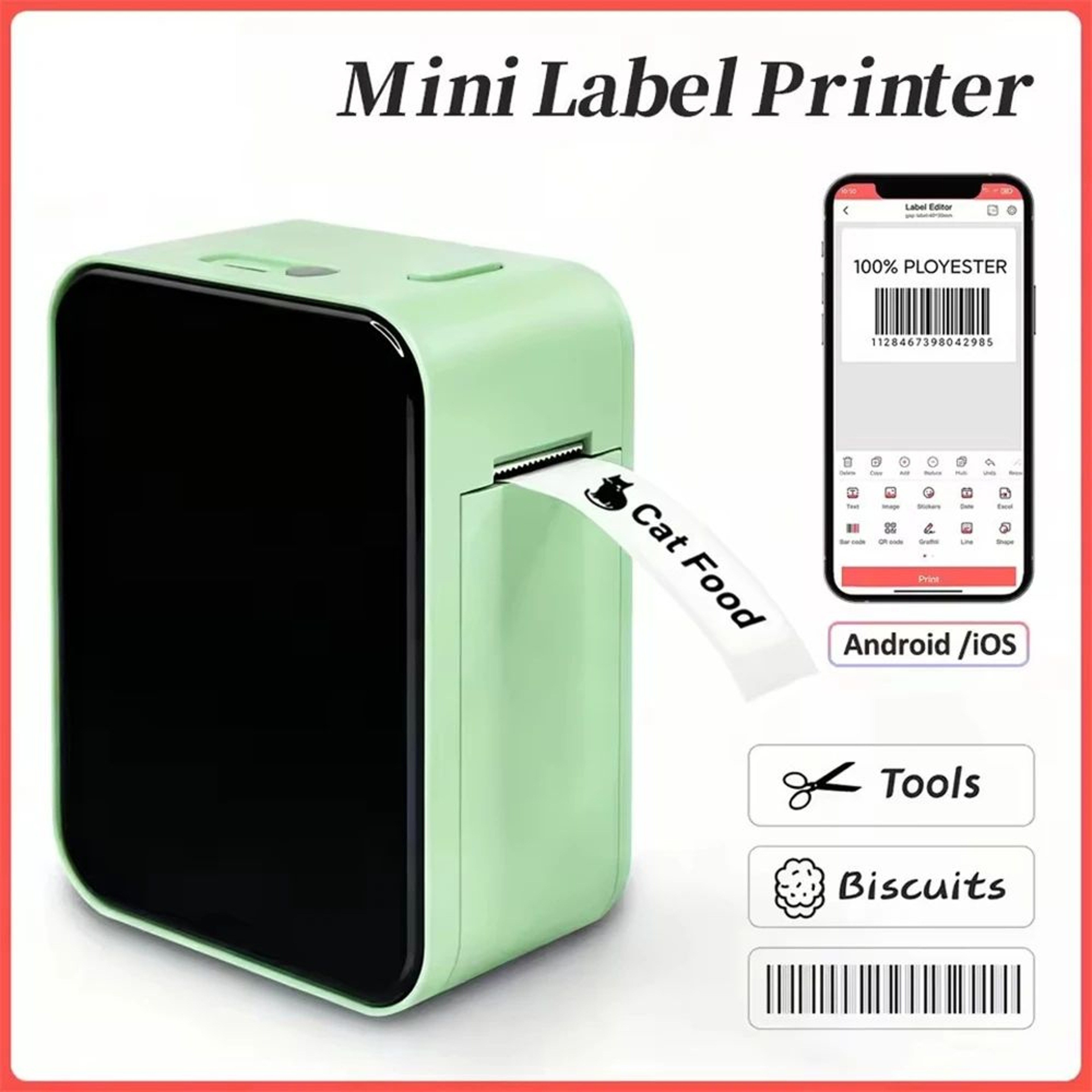 P15 Mini Portable Bluetooth Inkless Thermal Label Printer 5