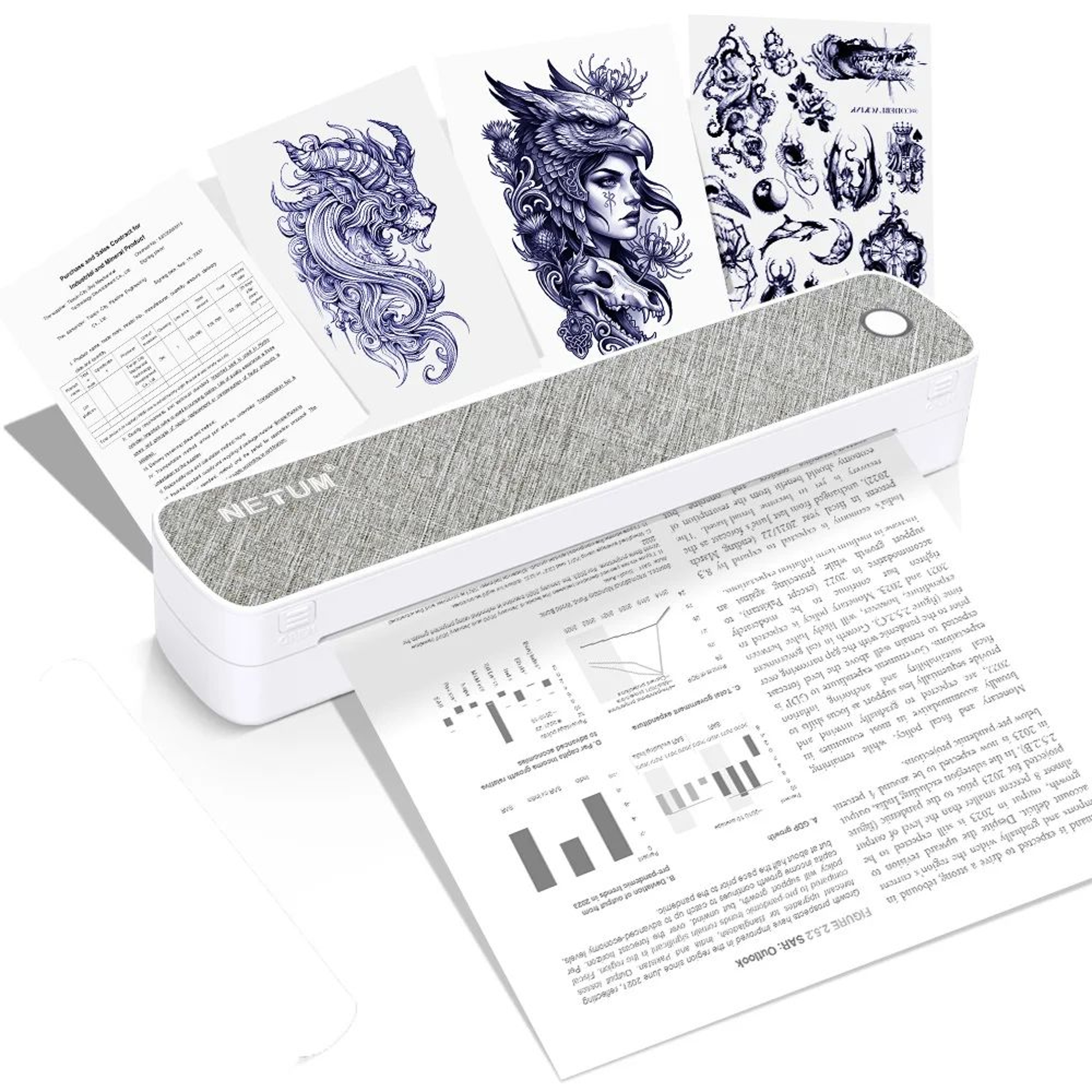 Portable A4 Bluetooth Rechargeable Inkless Printer For Travel And Office 1