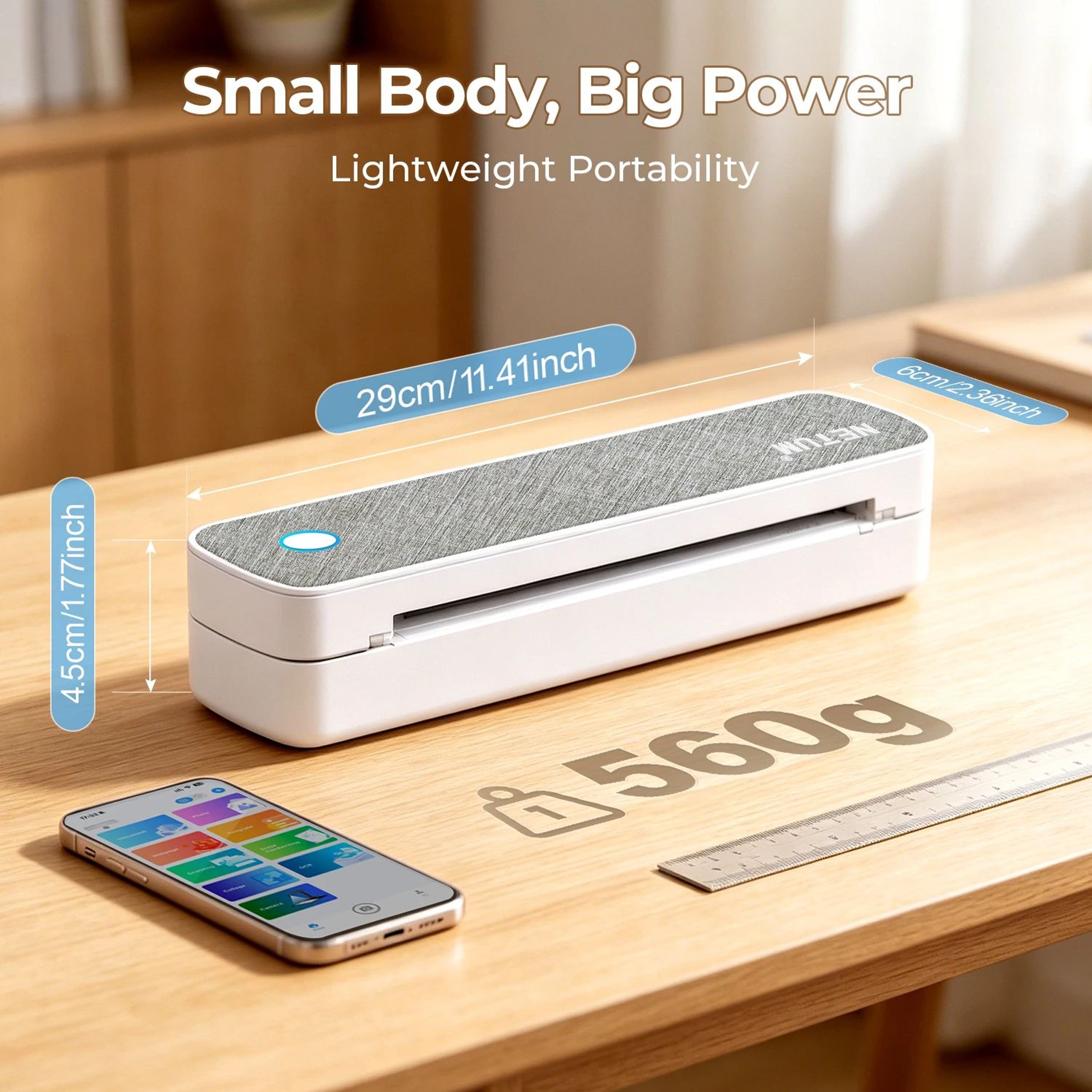 Portable A4 Bluetooth Rechargeable Inkless Printer For Travel And Office 9