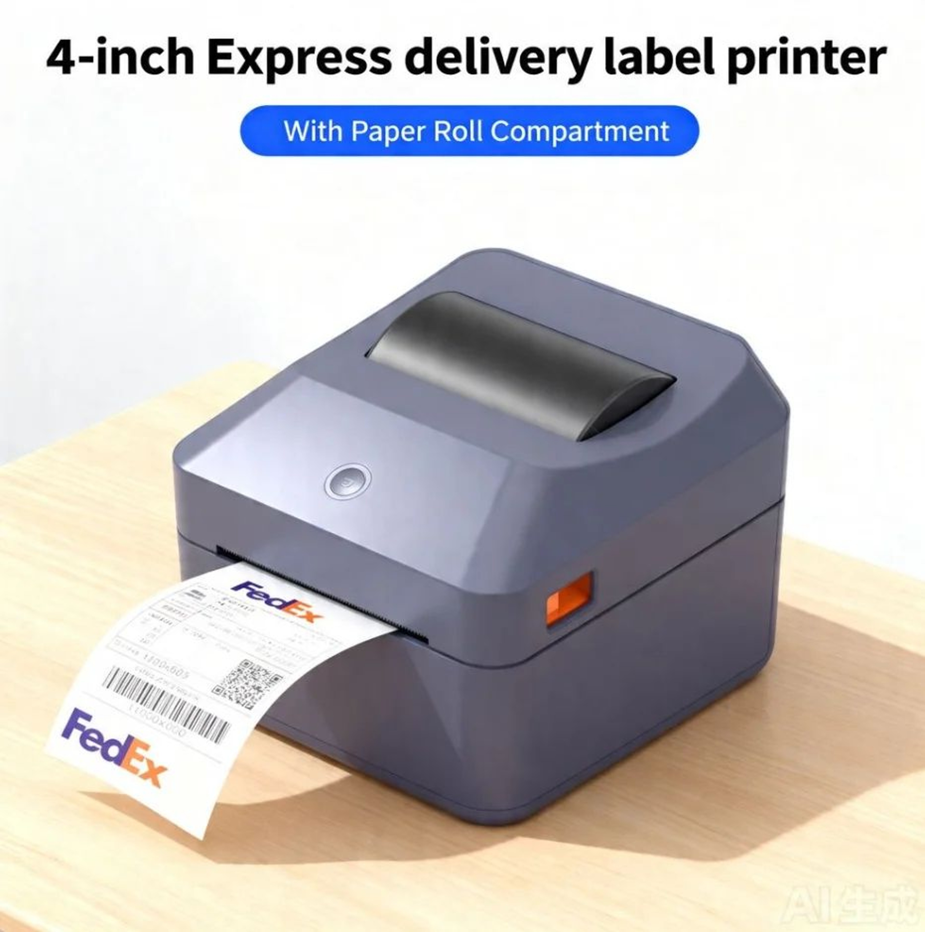 4x6 Thermal Shipping Label Printer With Built In Paper Roll Compartment 0