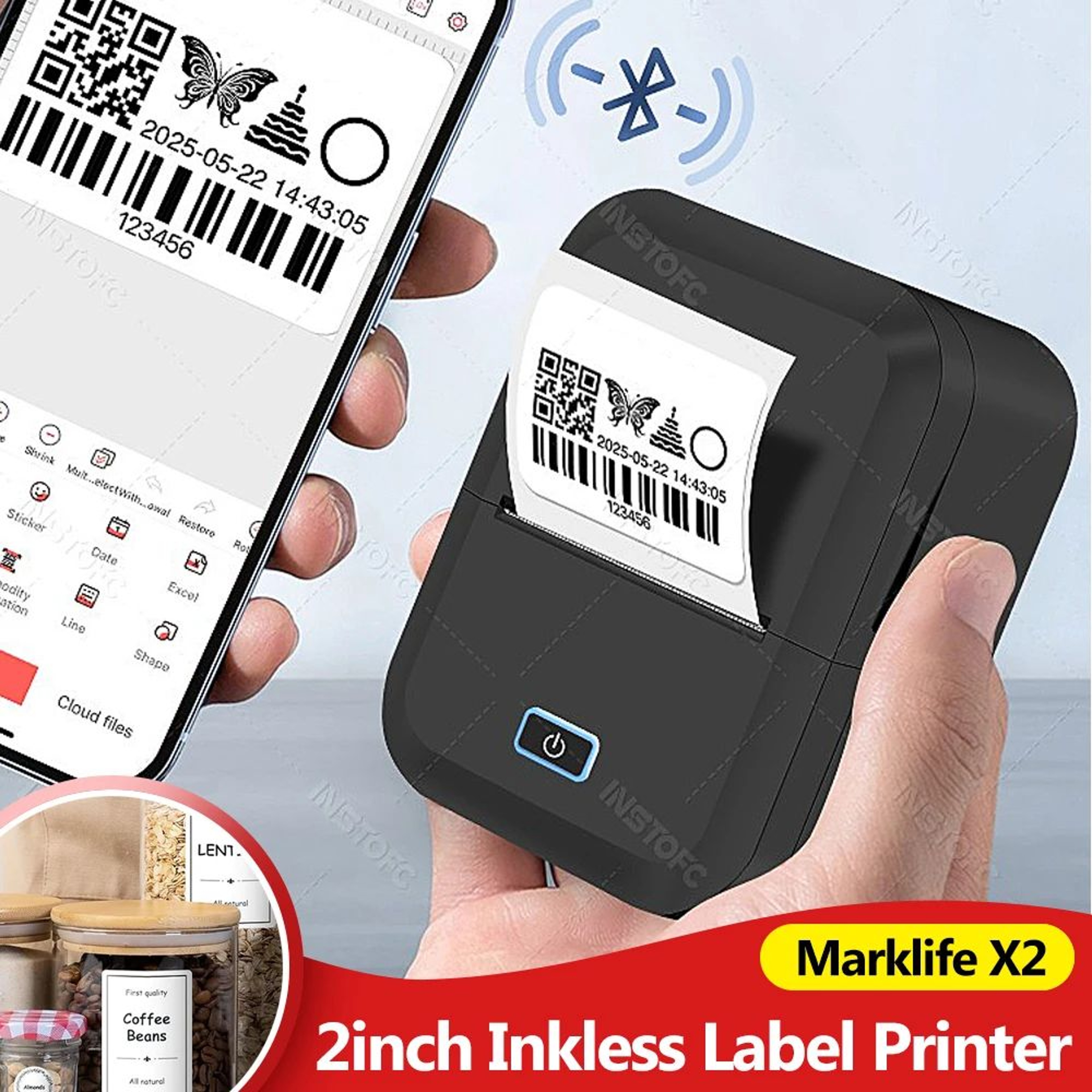 Marklife X2 Mini Portable Inkless Thermal Sticker Label Printer 0