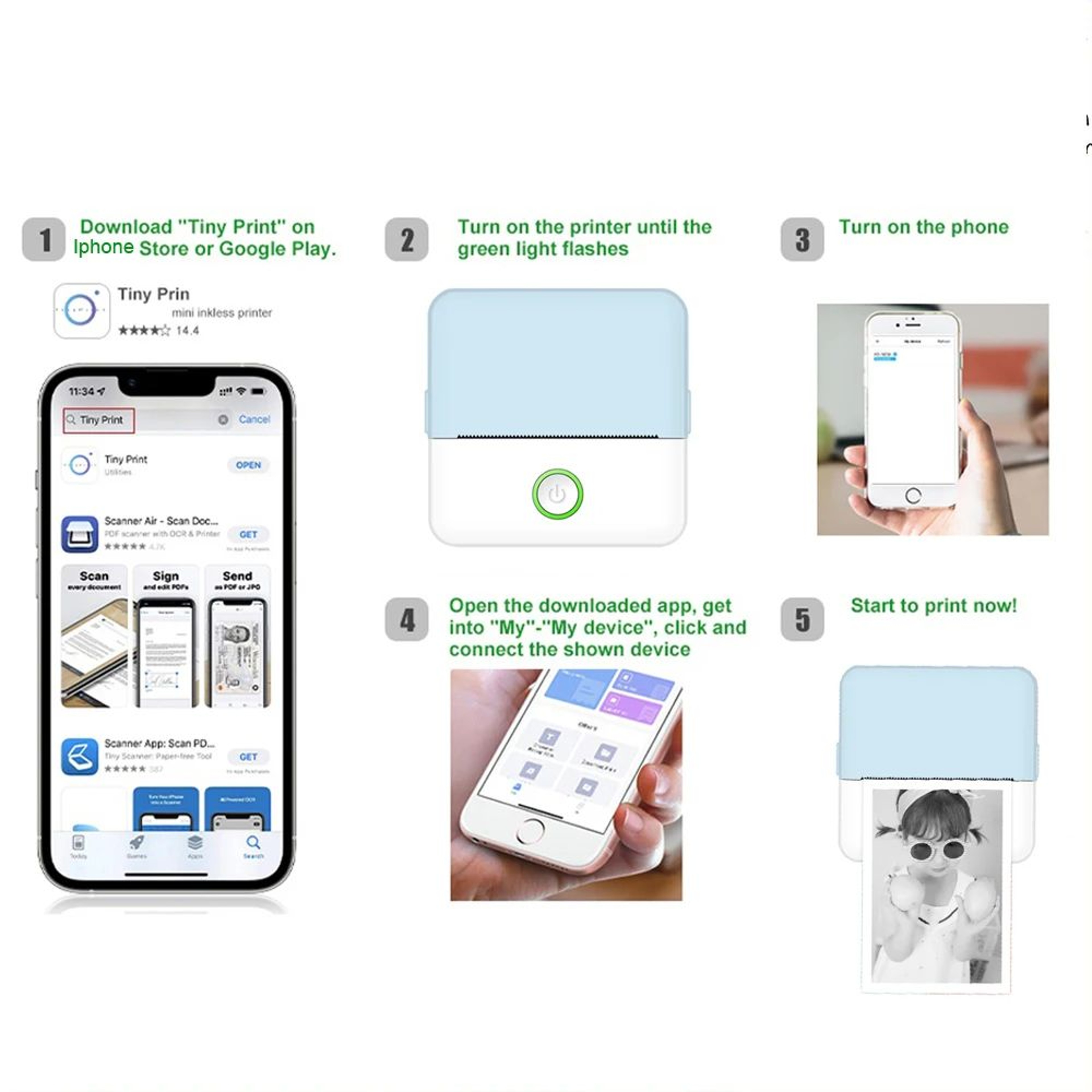 Mini Bluetooth Inkless Pocket Printer For Stickers And Journal Notes 3