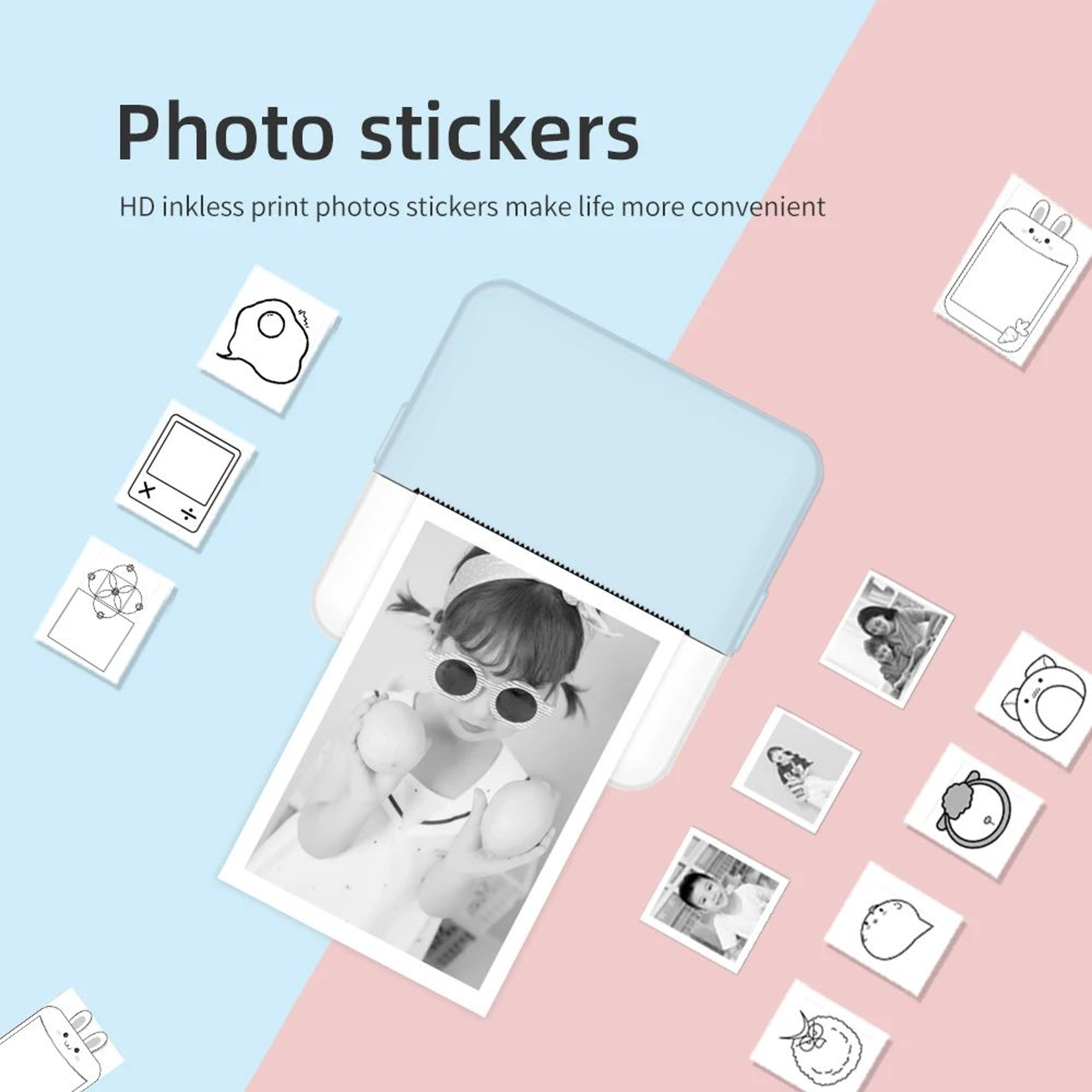 Mini Bluetooth Inkless Pocket Printer For Stickers And Journal Notes 8