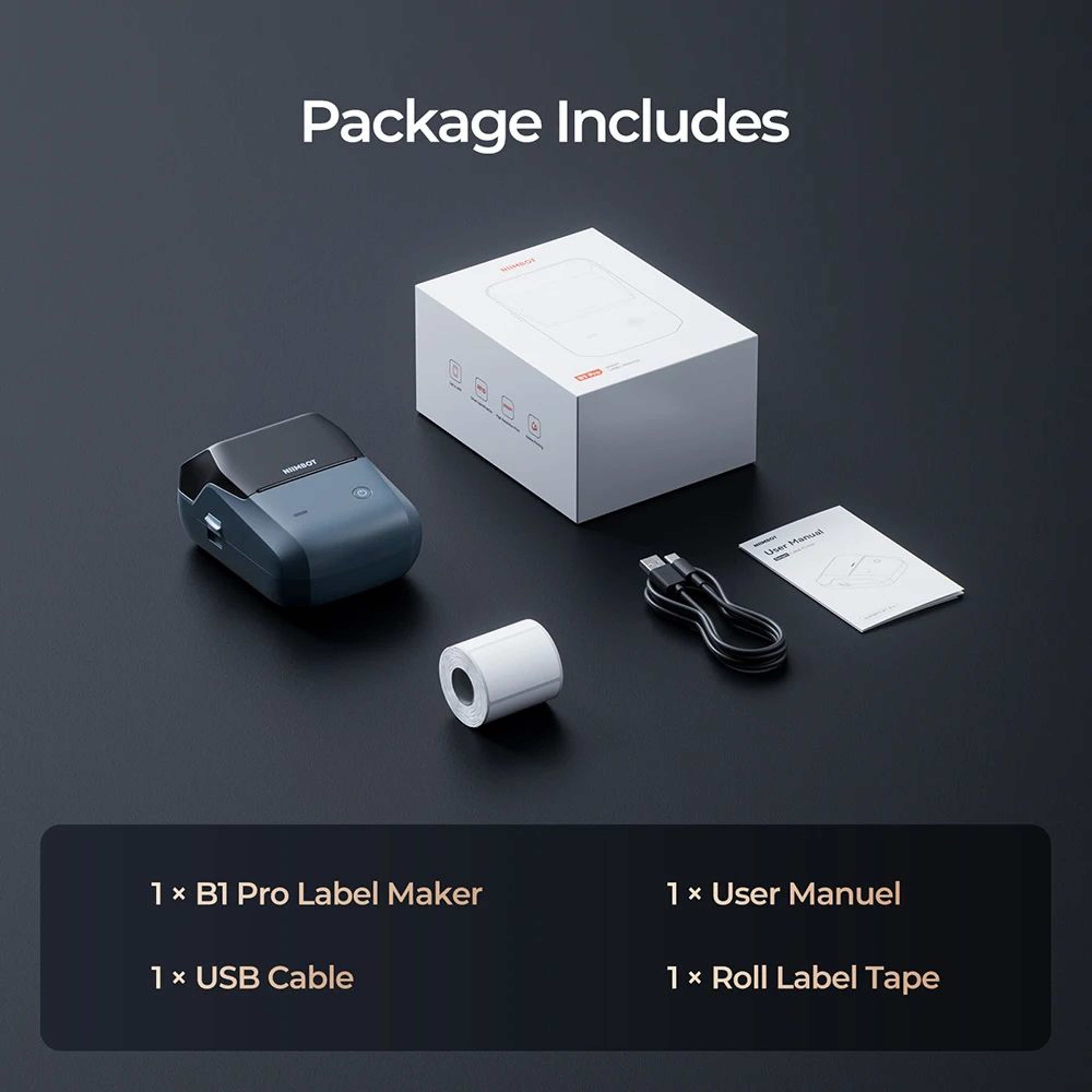 NIIMBOT B1 Pro Wireless 300 DPI Red And Black Label Printer 6