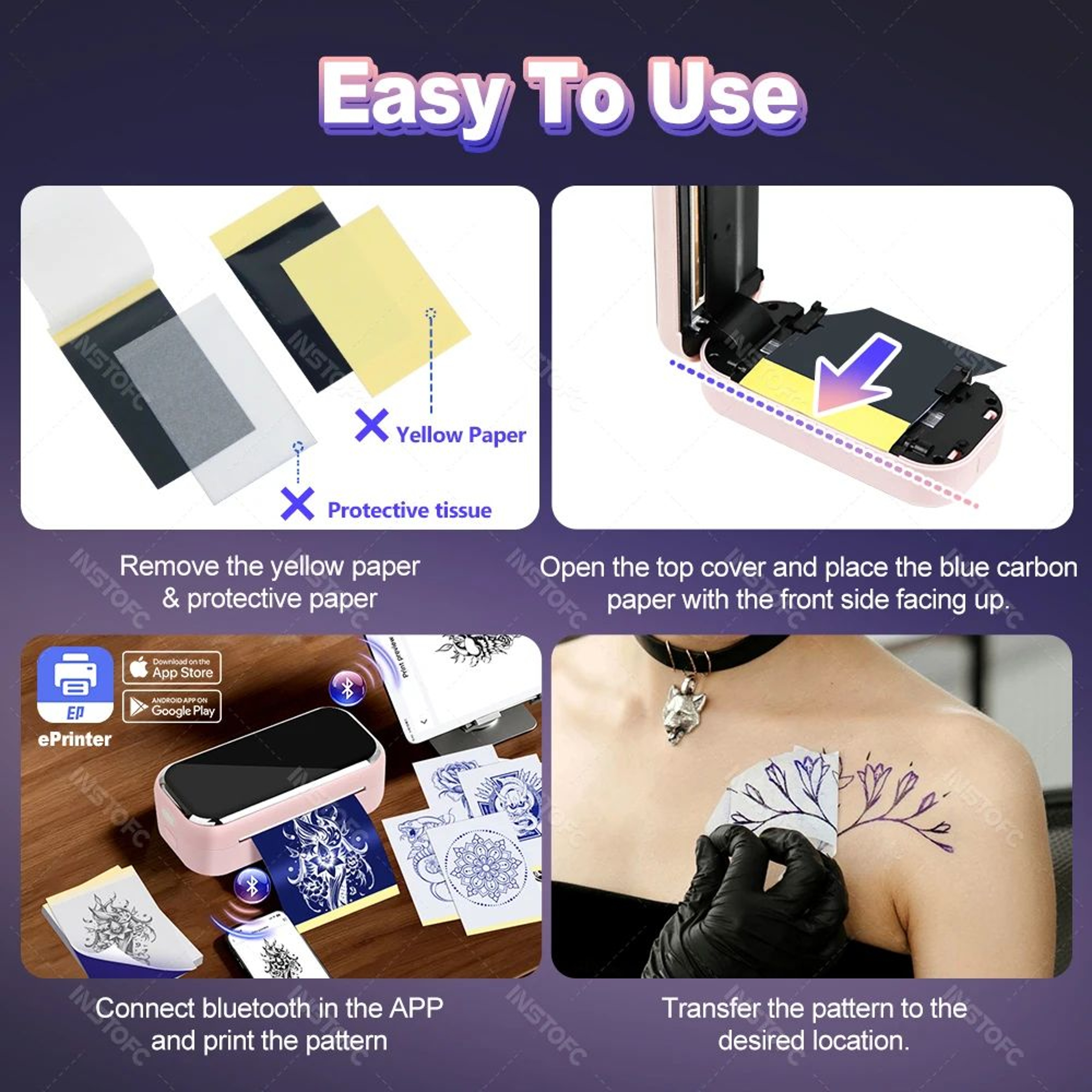 AIMO MR3 Mini Wireless Thermal Stencil Printer For Small Tattoos 7