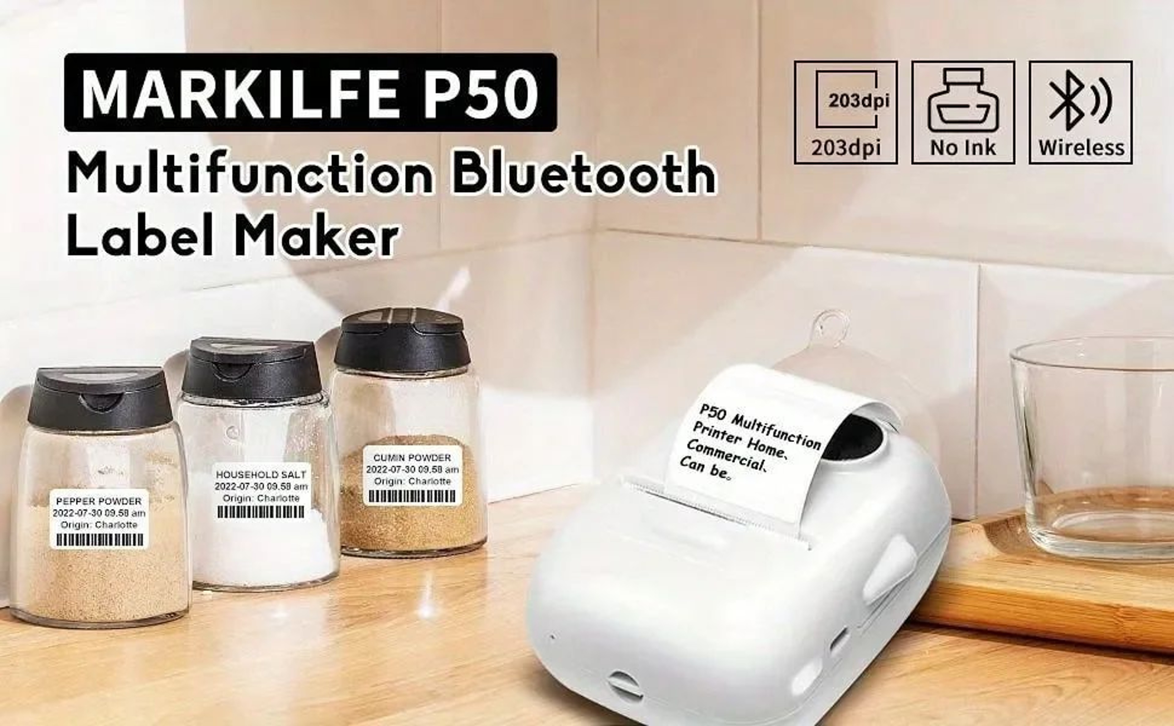 Marklife P50 Thermal Label Printer For Business And Custom Stickers 7