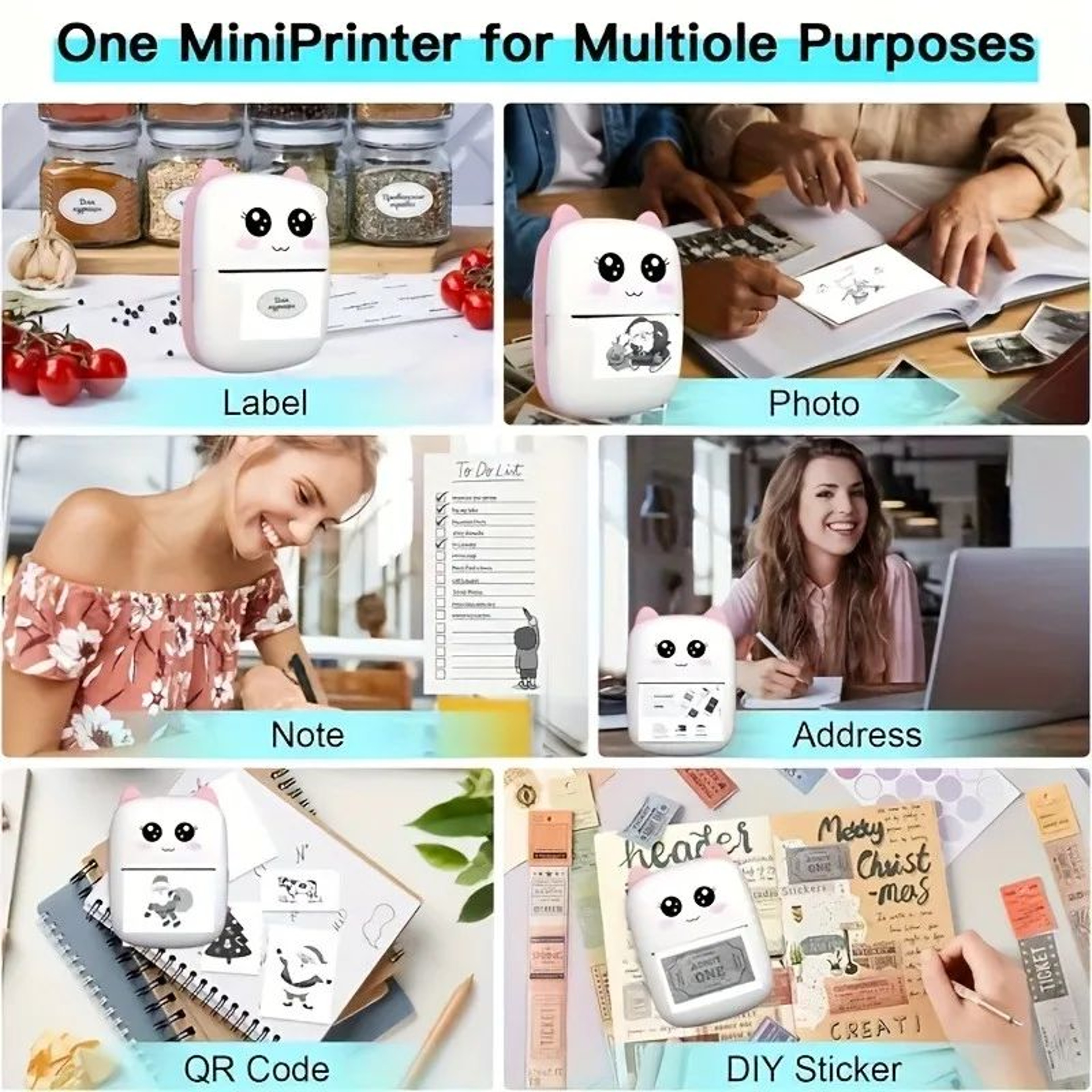 Mini Portable Wireless Thermal Printer For Photos Labels And Notes 4