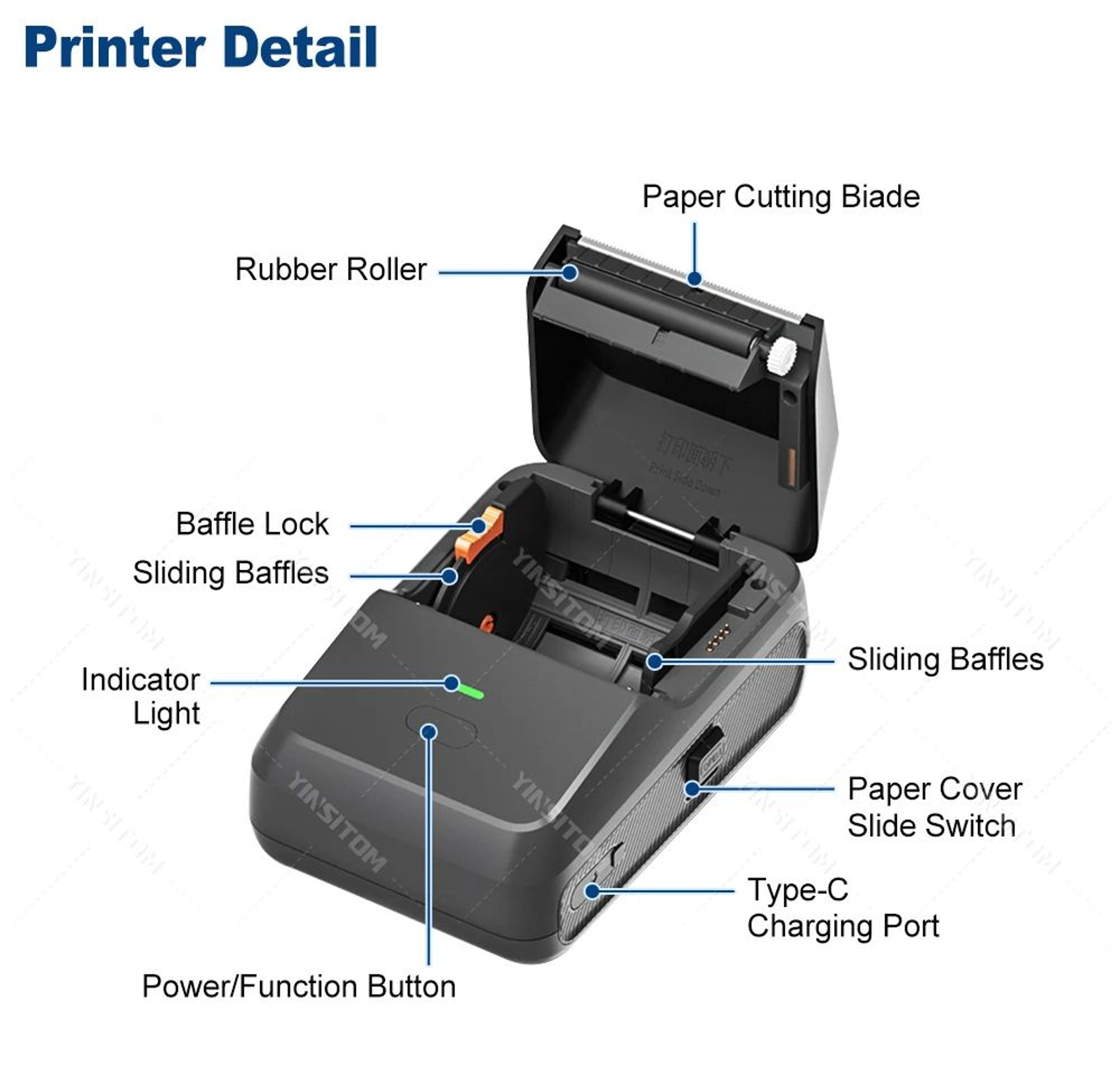 YINSITOM Mini Bluetooth Thermal Label Printer For Barcodes And Price Tags 8