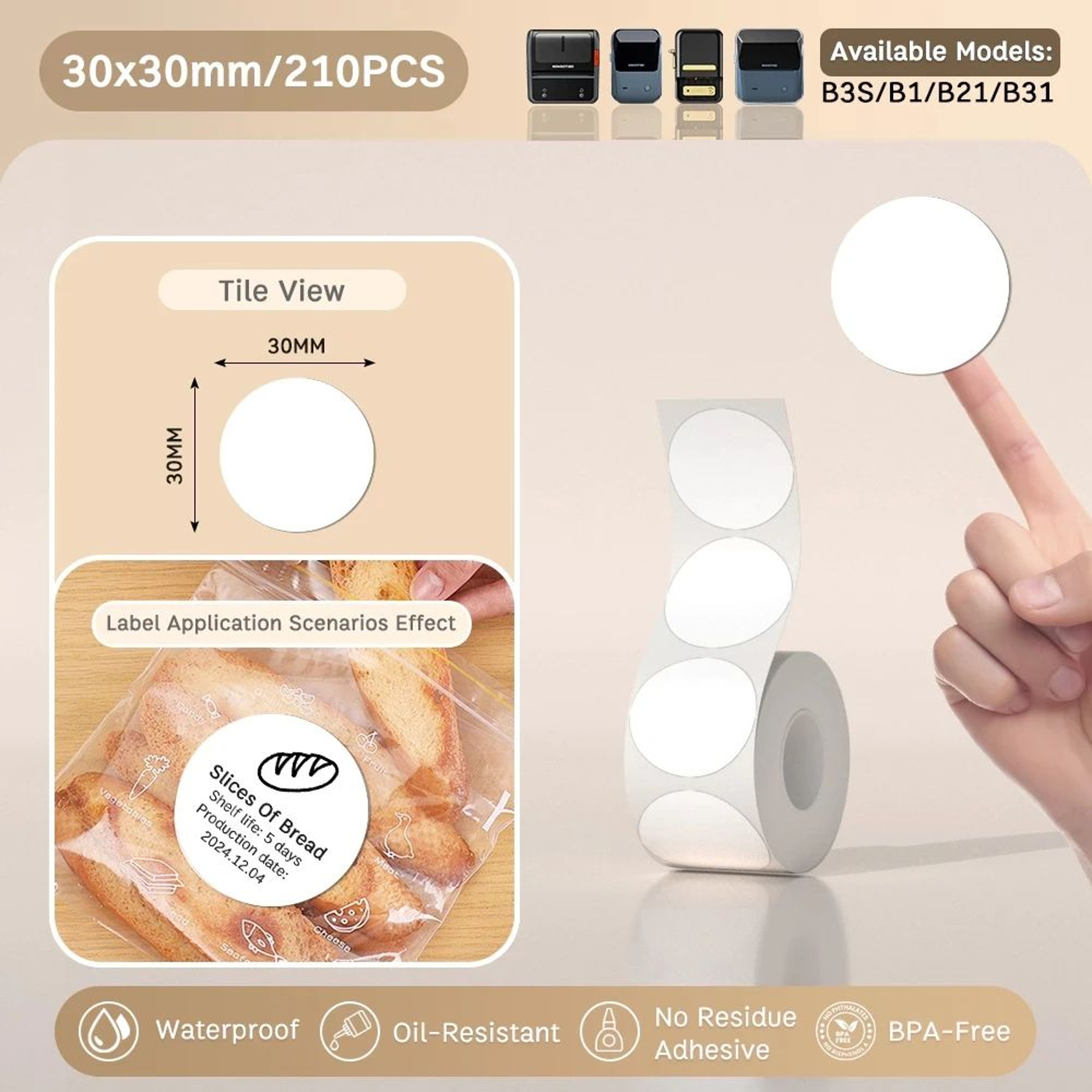 NIIMBOT White Thermal Sticker Labels For B21 B1 And B3S Printers 12