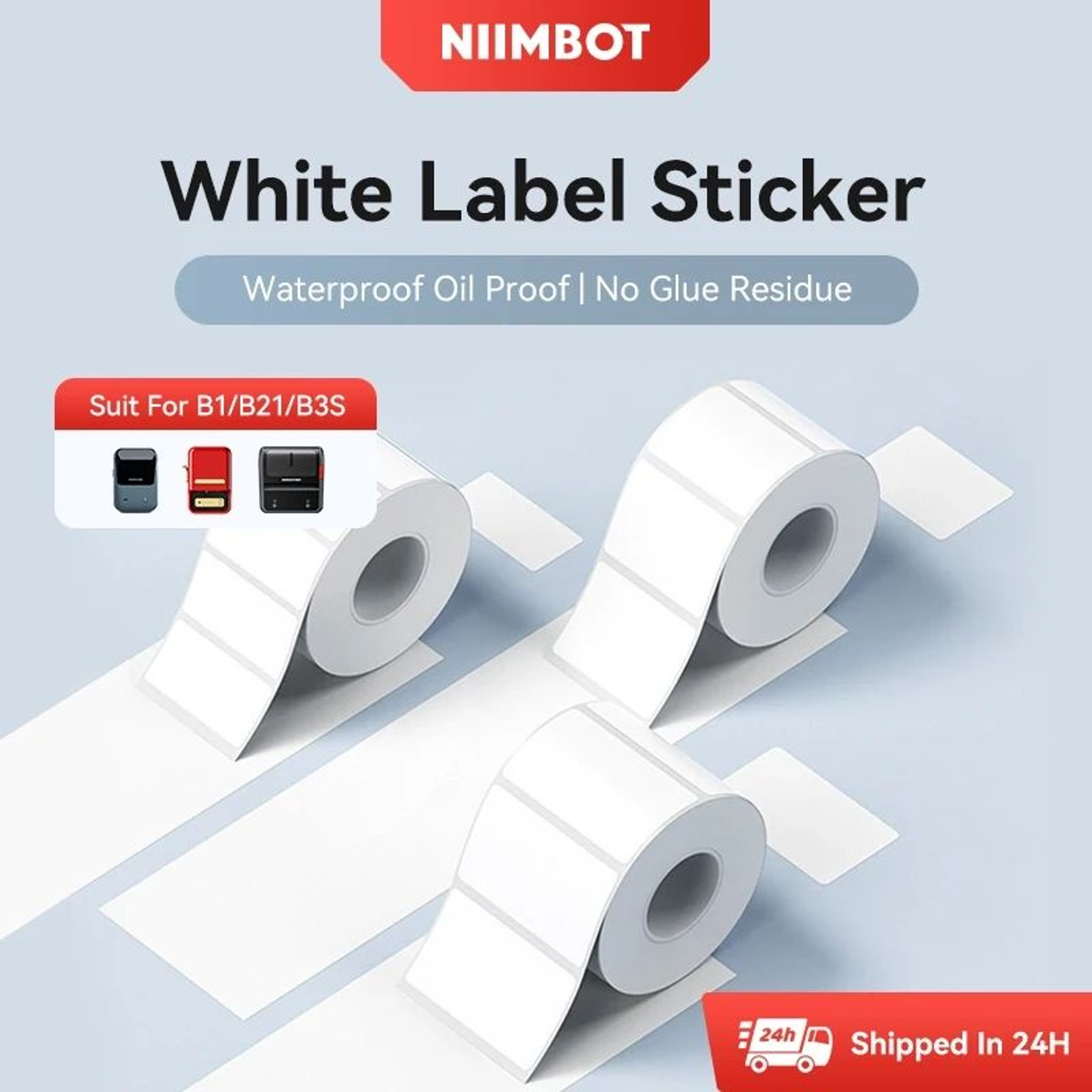 NIIMBOT White Thermal Labels For B21 B1 And B3S Printers 0