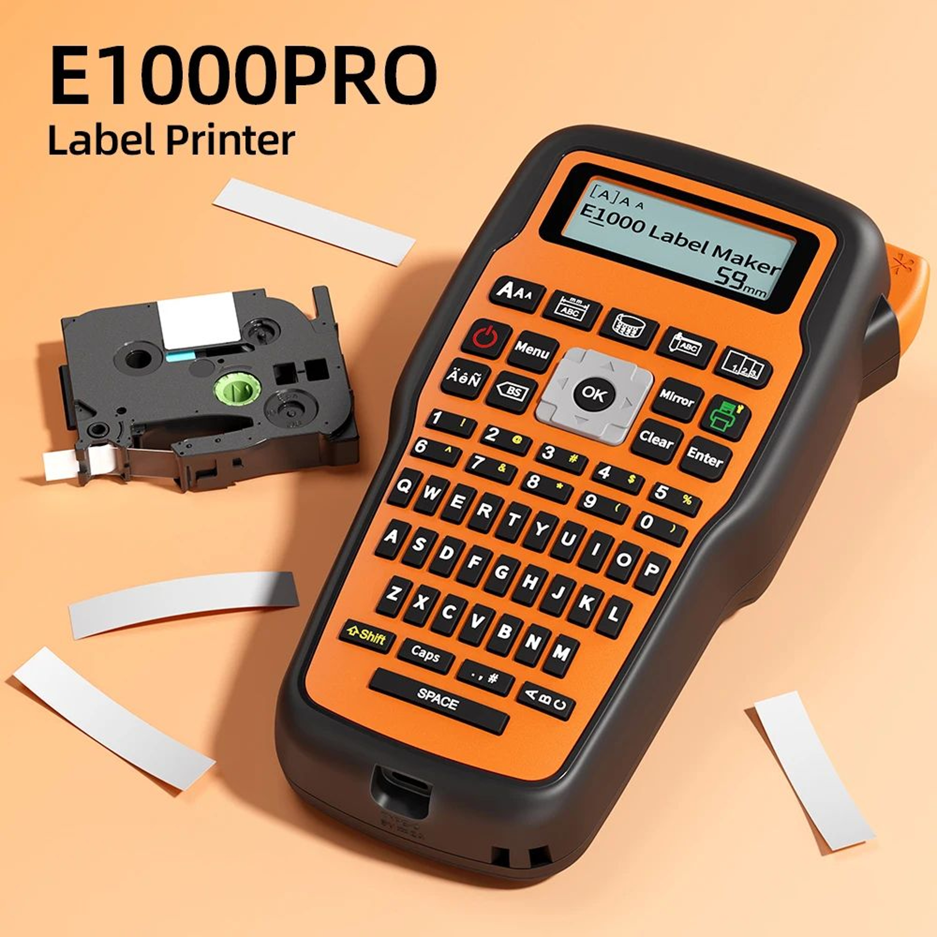 E1000 PRO Portable Industrial Label Maker With QWERTY Keyboard 0