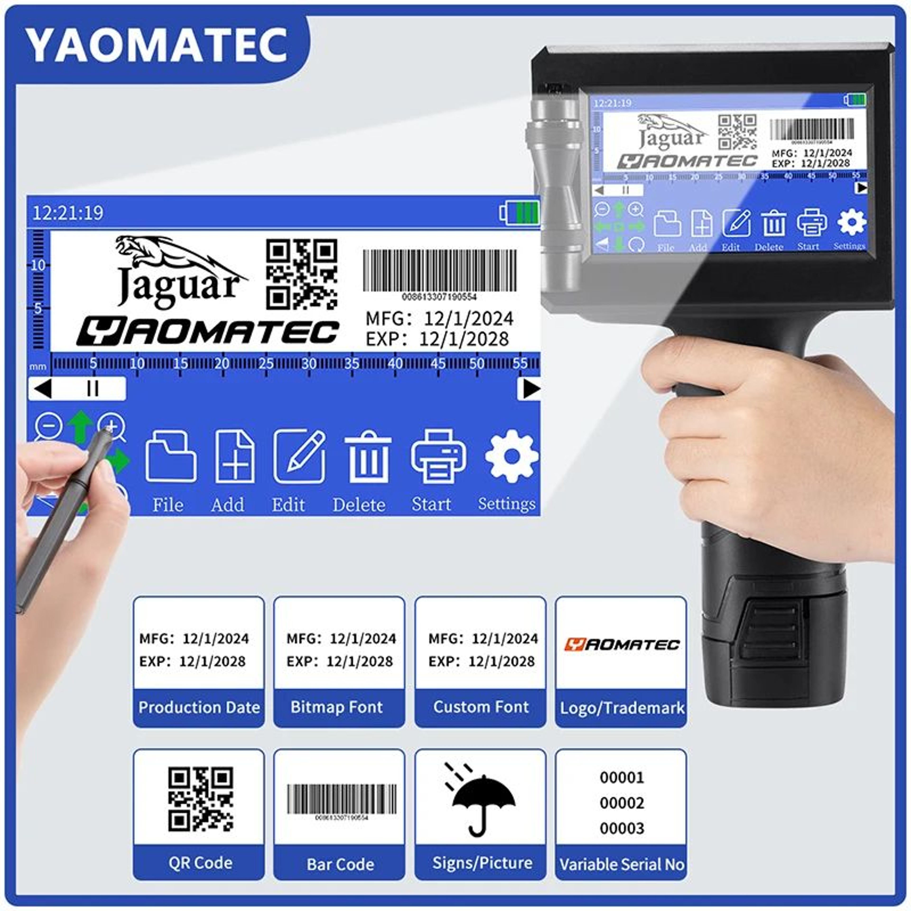 S1730 Handheld Thermal Inkjet Printer For Dates Numbers And Logos 4