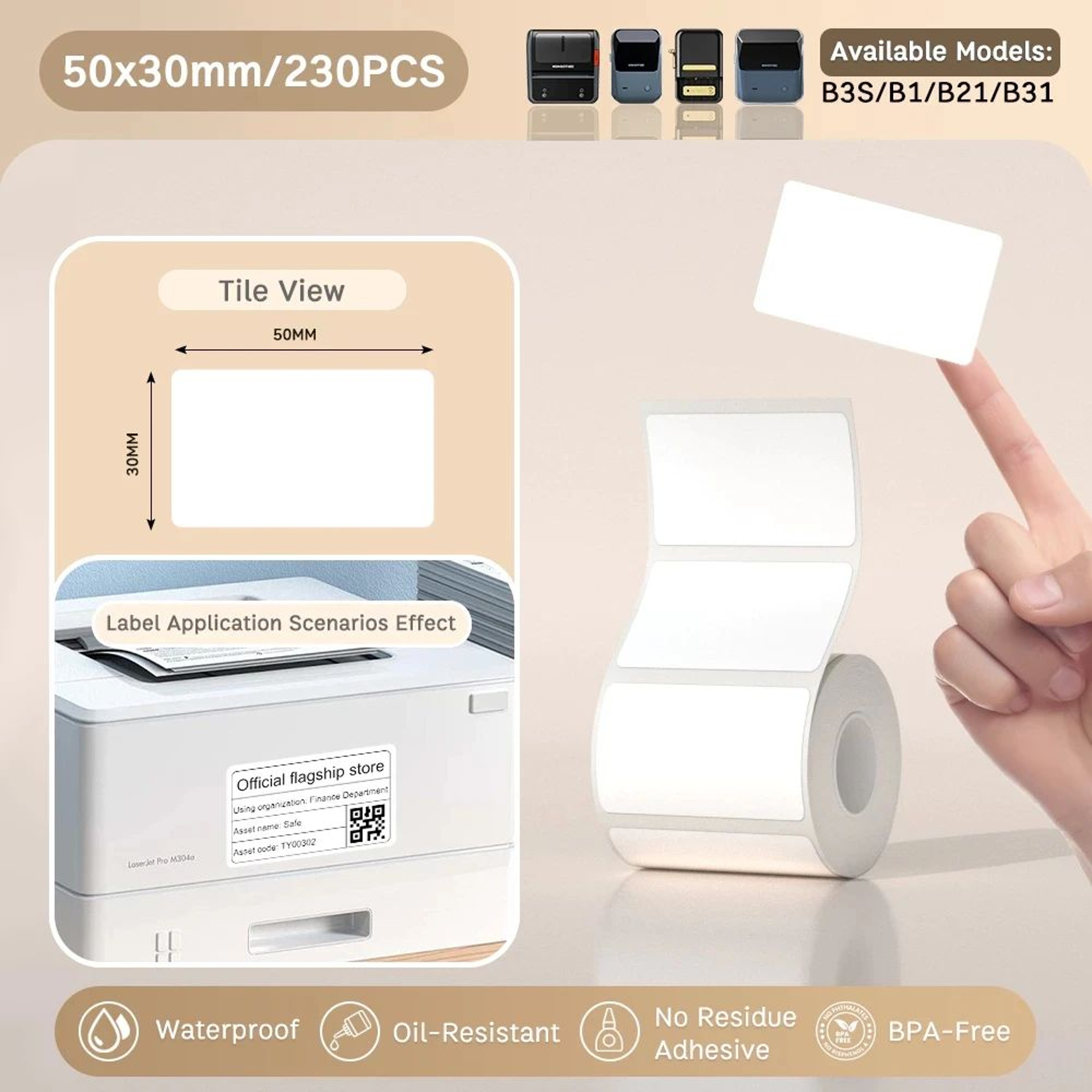NIIMBOT Self Adhesive Waterproof Labels For B21 B203 And B3S Printers 12