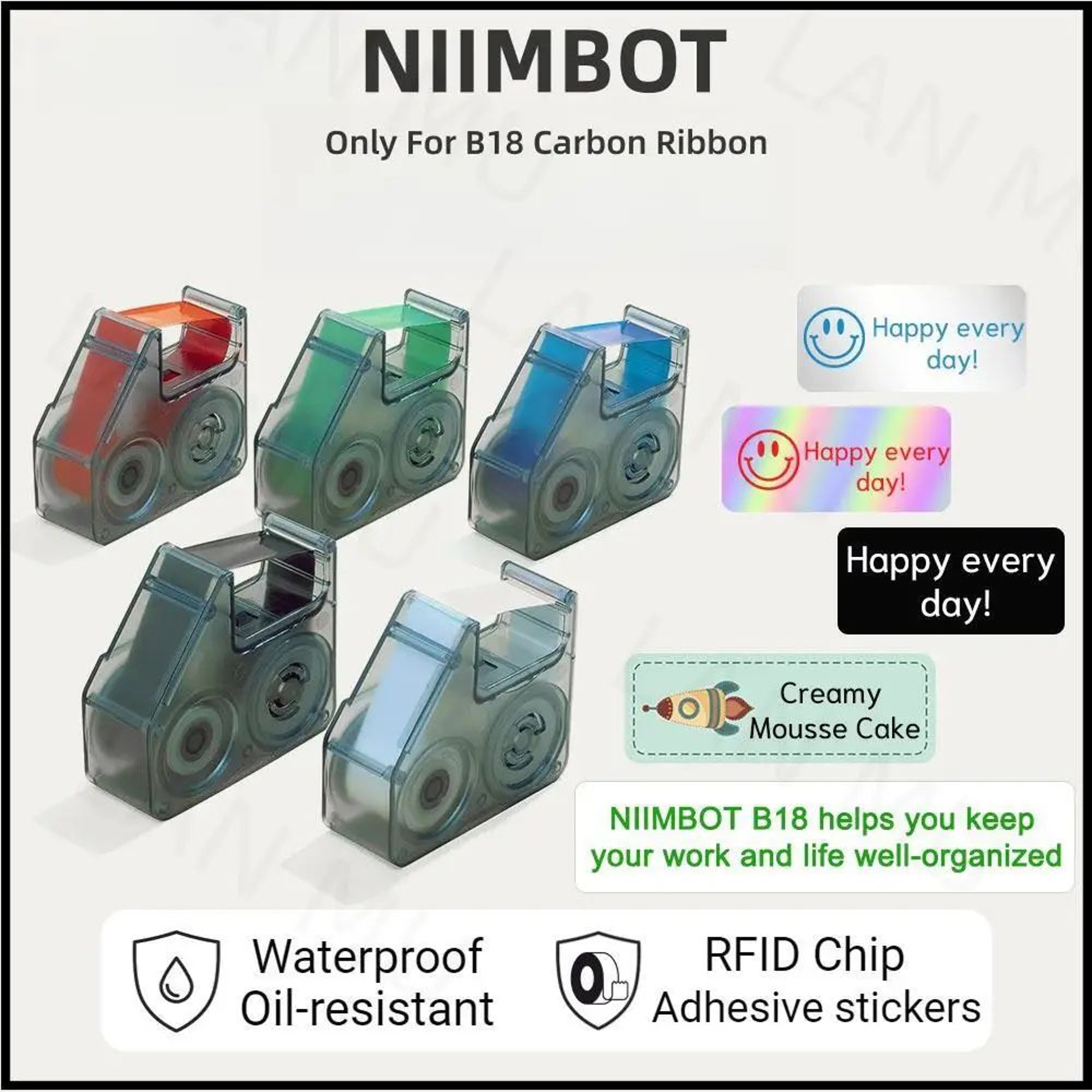 NIIMBOT B18 Thermal Transfer Ribbon Refill For Lasting Label Prints 0