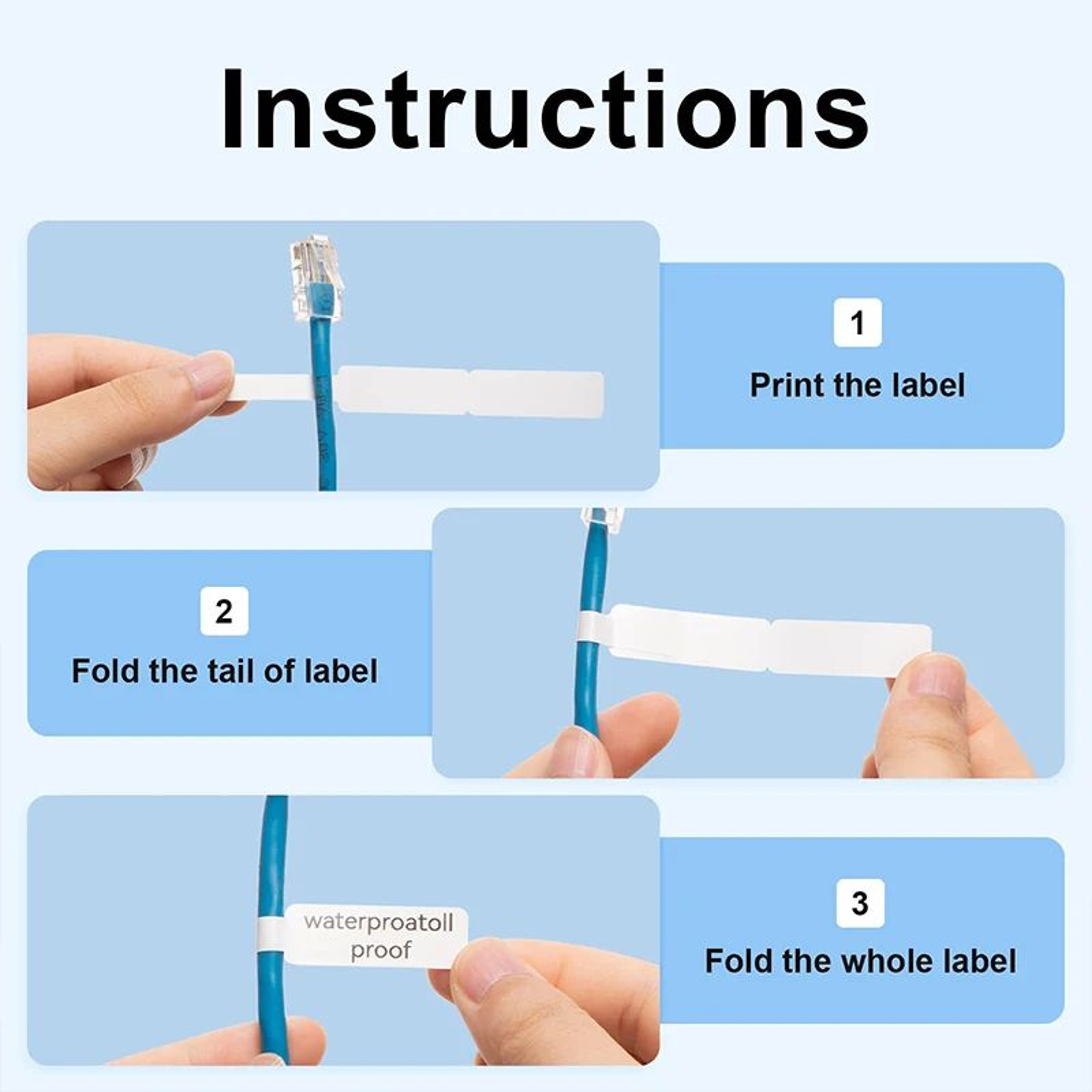 NIIMBOT Waterproof Color Cable Labels For D110 D101 And D11 Printers 1