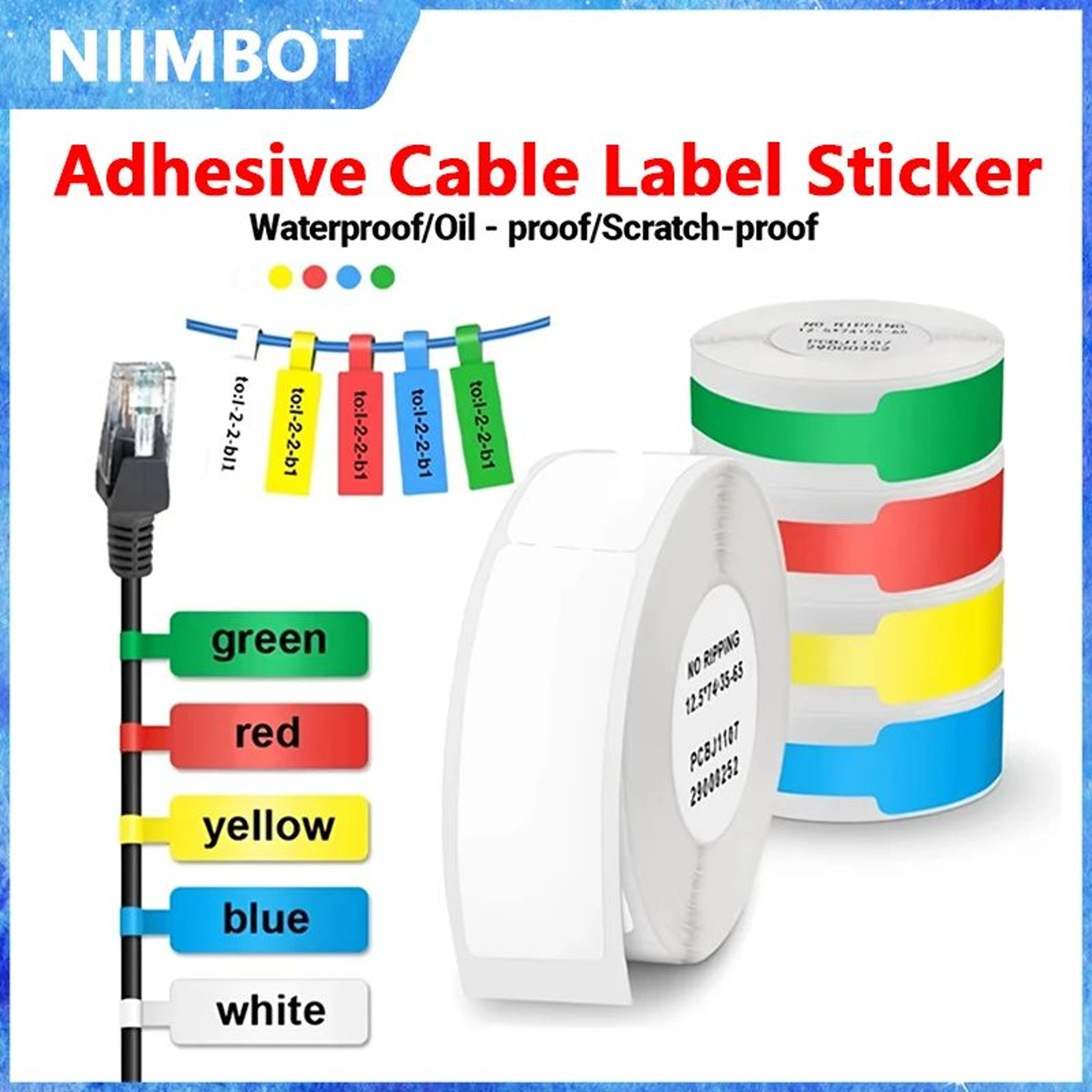 NIIMBOT Waterproof Color Cable Labels For D110 D101 And D11 Printers 0