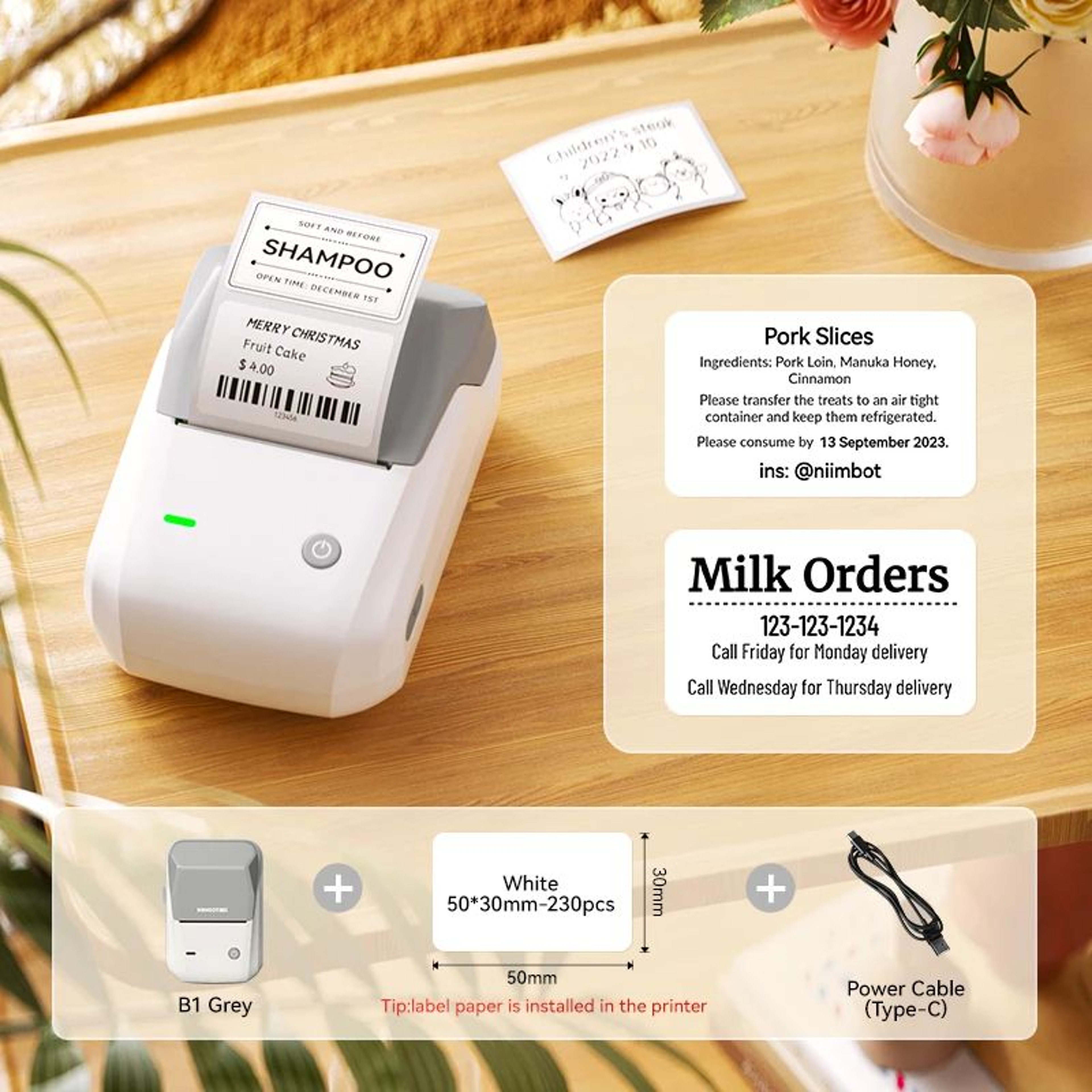 NIIMBOT B1 Portable Wireless Label Maker For Cosmetics And Organization 6