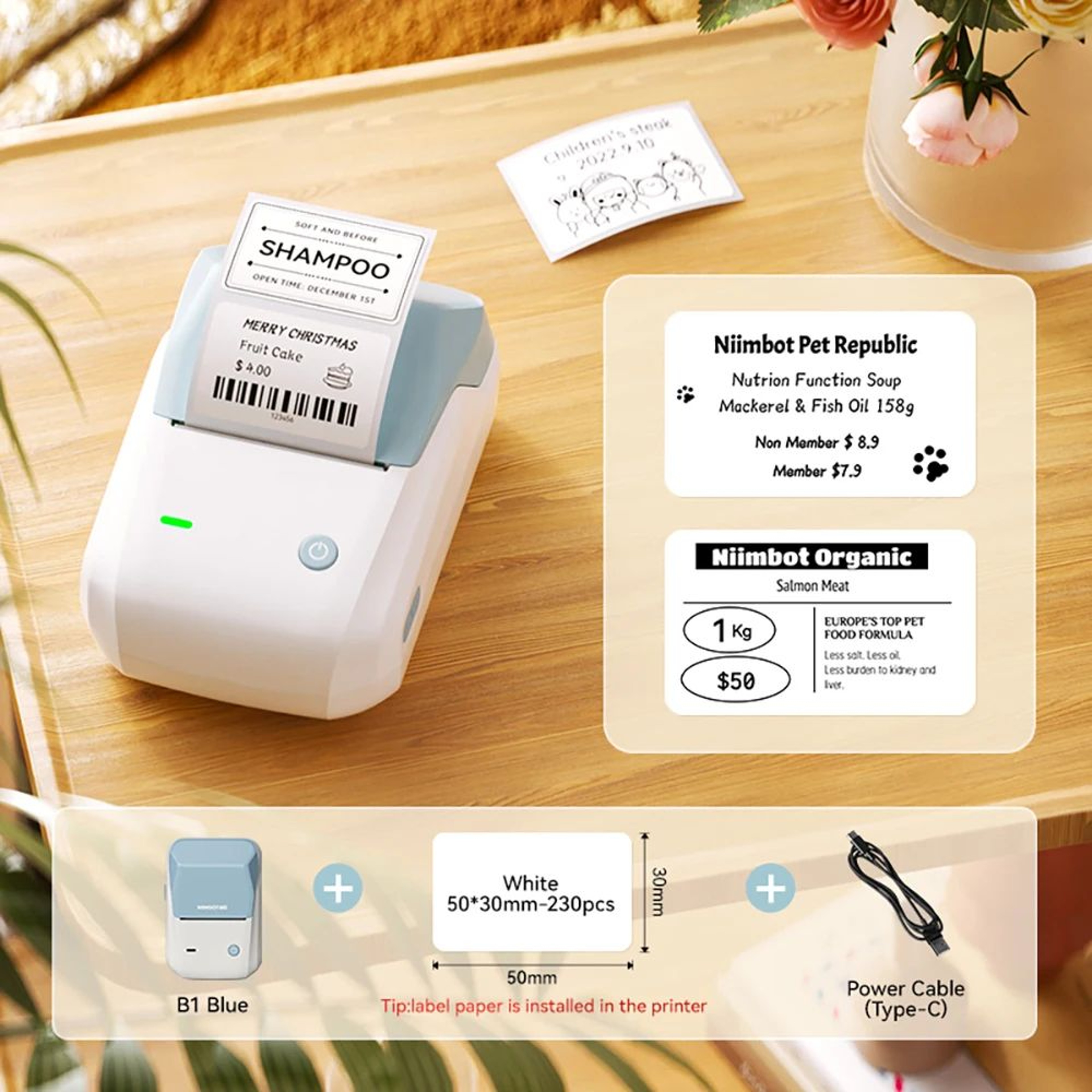 NIIMBOT B1 Portable Wireless Label Maker For Cosmetics And Organization 19