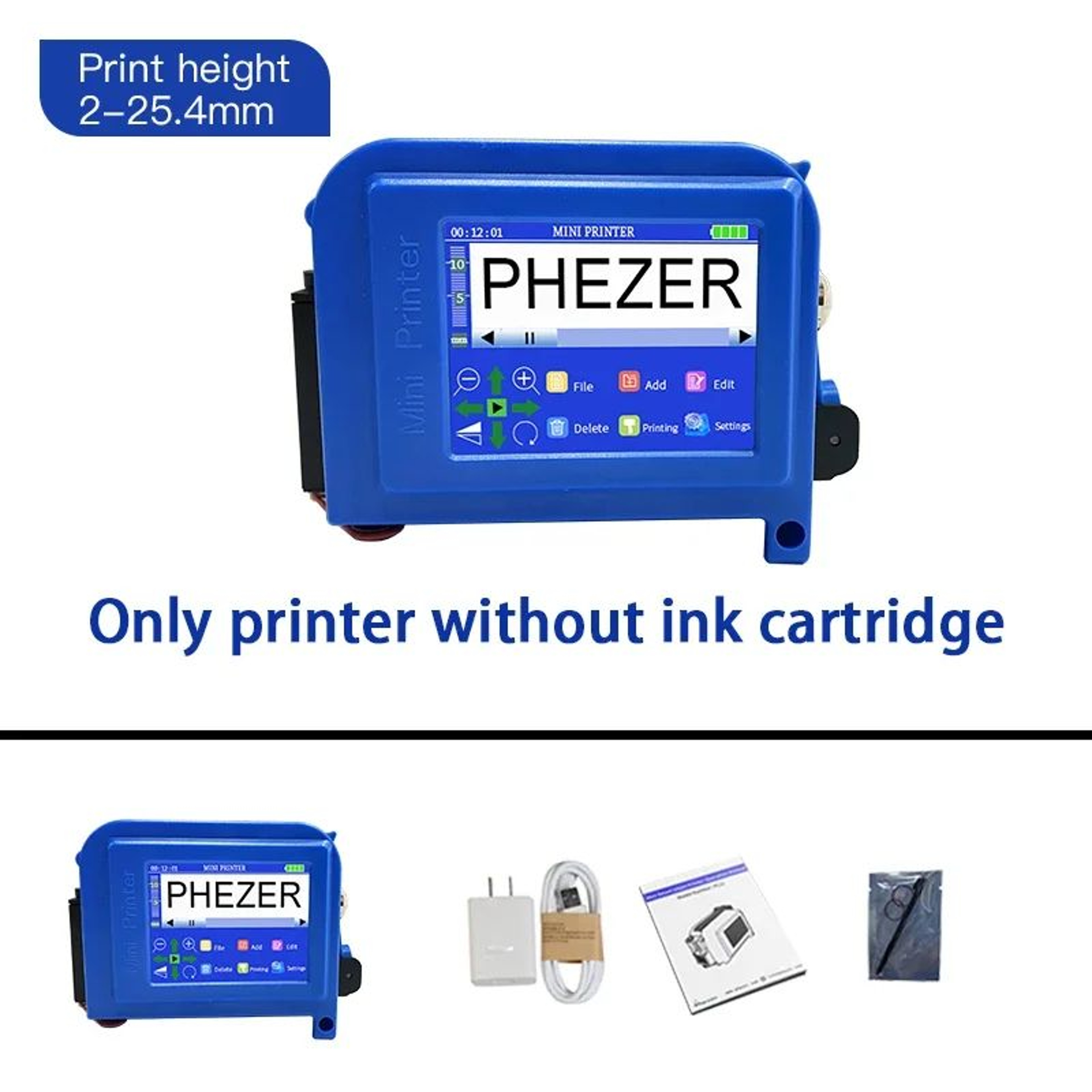 Phezer PC11Plus Handheld Inkjet Printer For Dates Logos And Barcodes 11