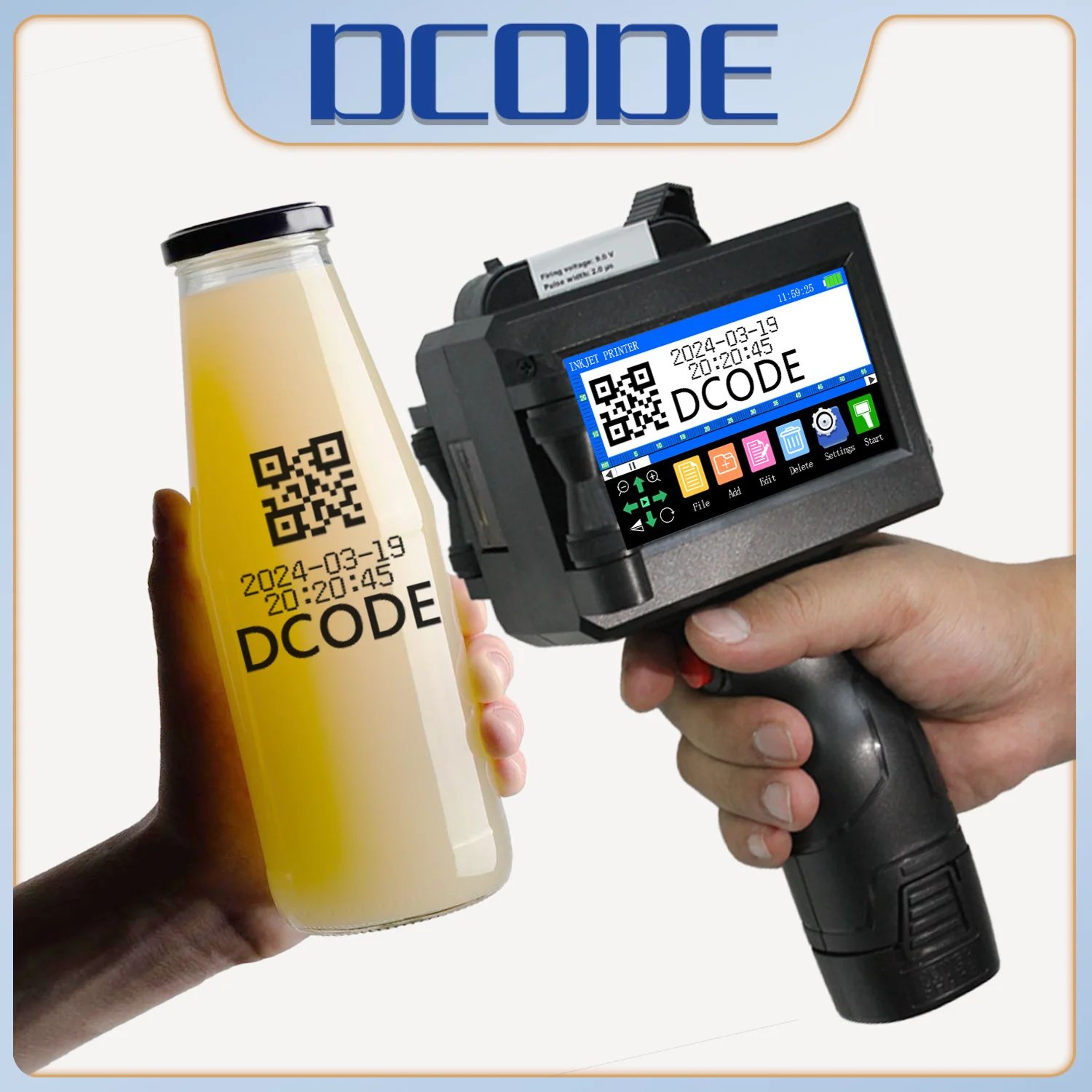 DCODE 1750PLUS 1 Handheld Inkjet Printer For Dates Logos And Barcodes 0
