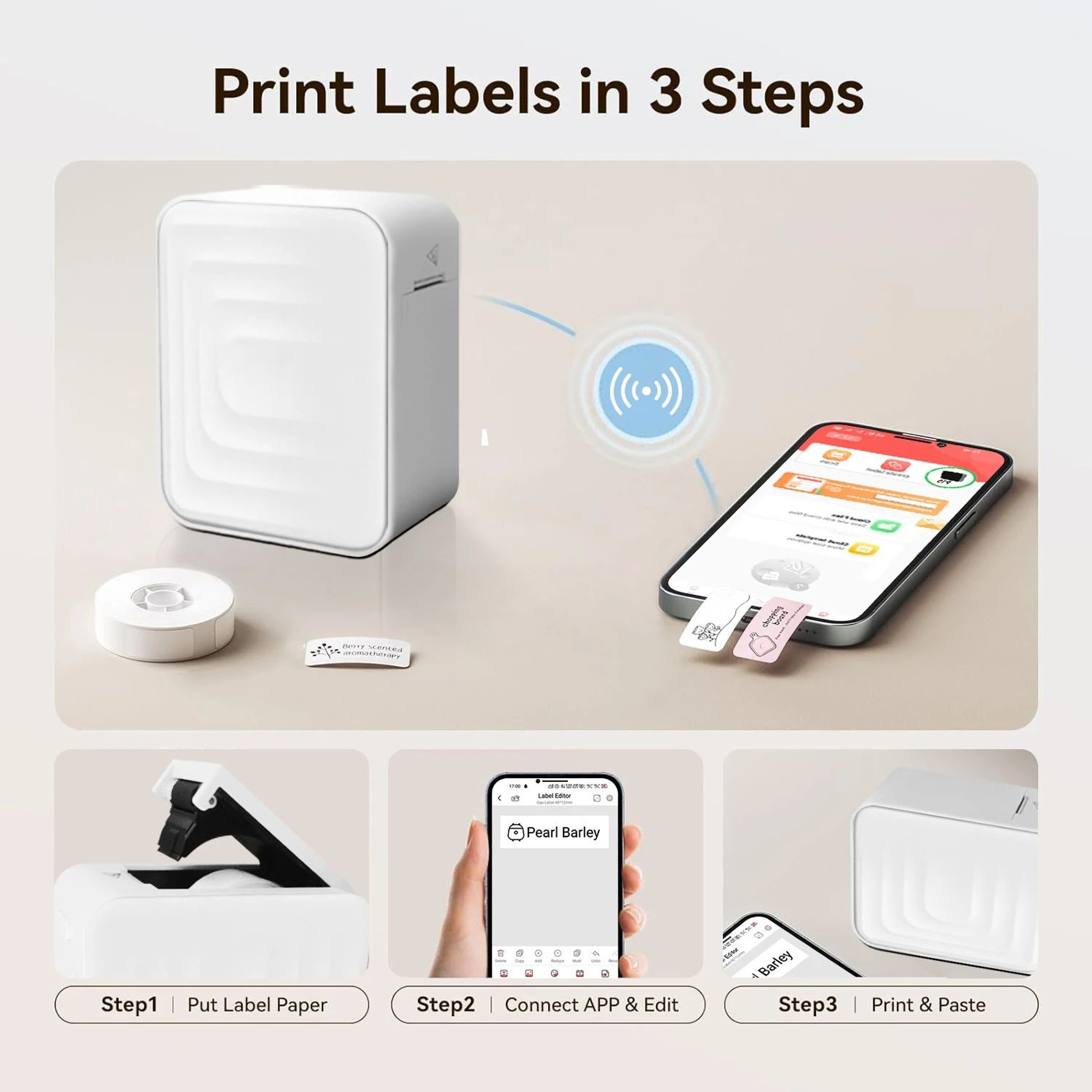Marklife M1 Mini Bluetooth Thermal Label Printer For Everyday Organization 6