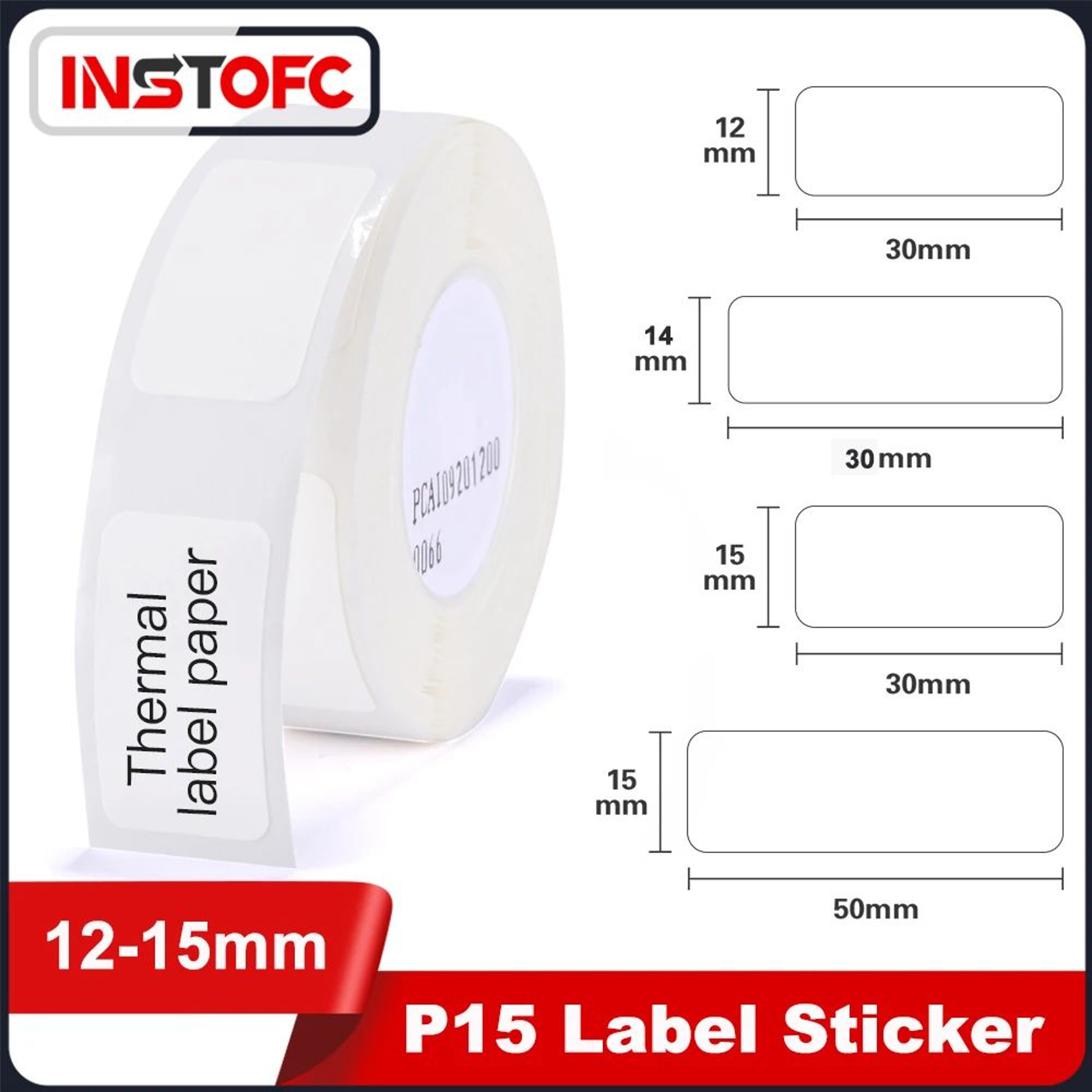 P15 Thermal Label Tape 12 To 15mm Waterproof Adhesive Stickers 0