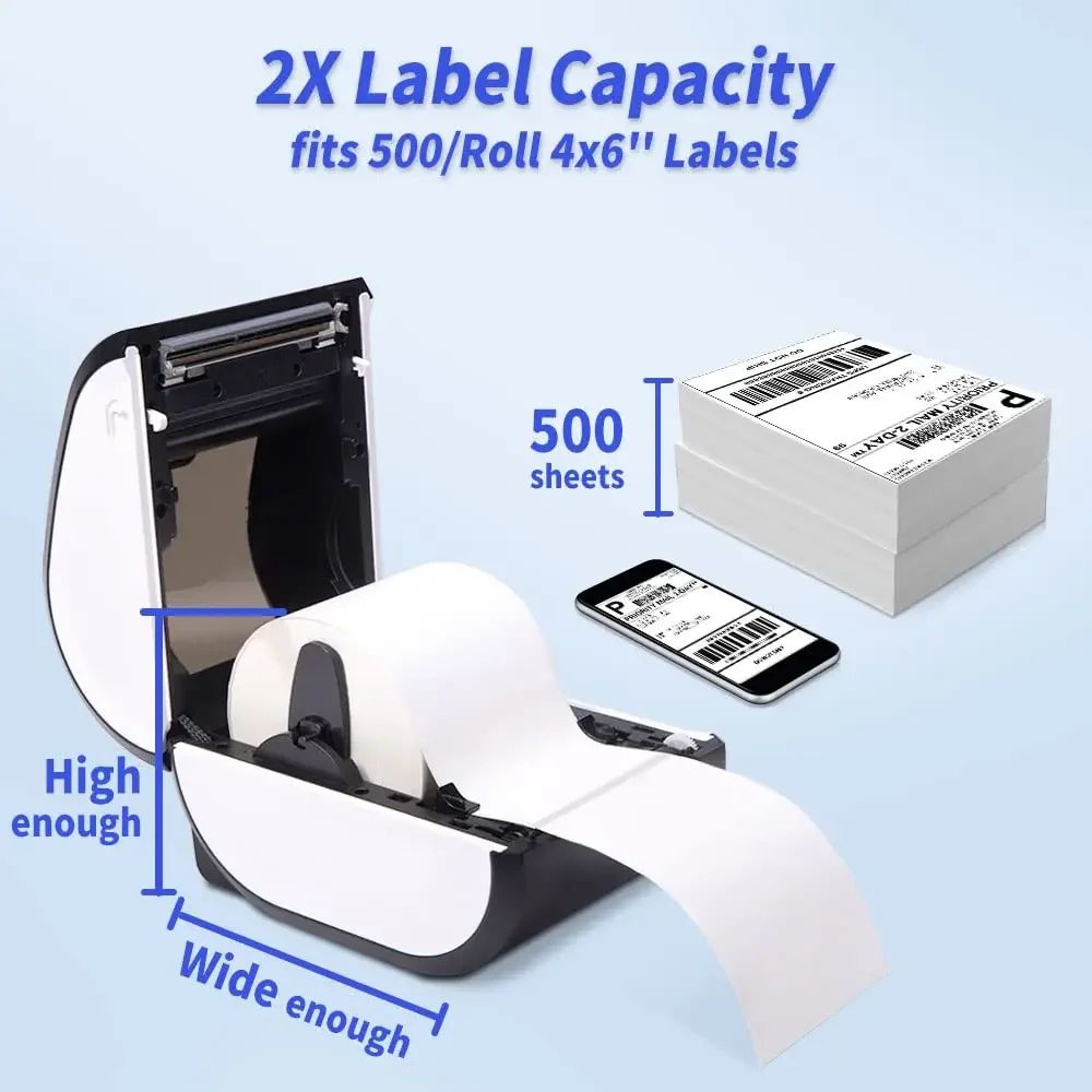 Wireless Bluetooth Thermal Shipping Label Printer 100x150mm 2