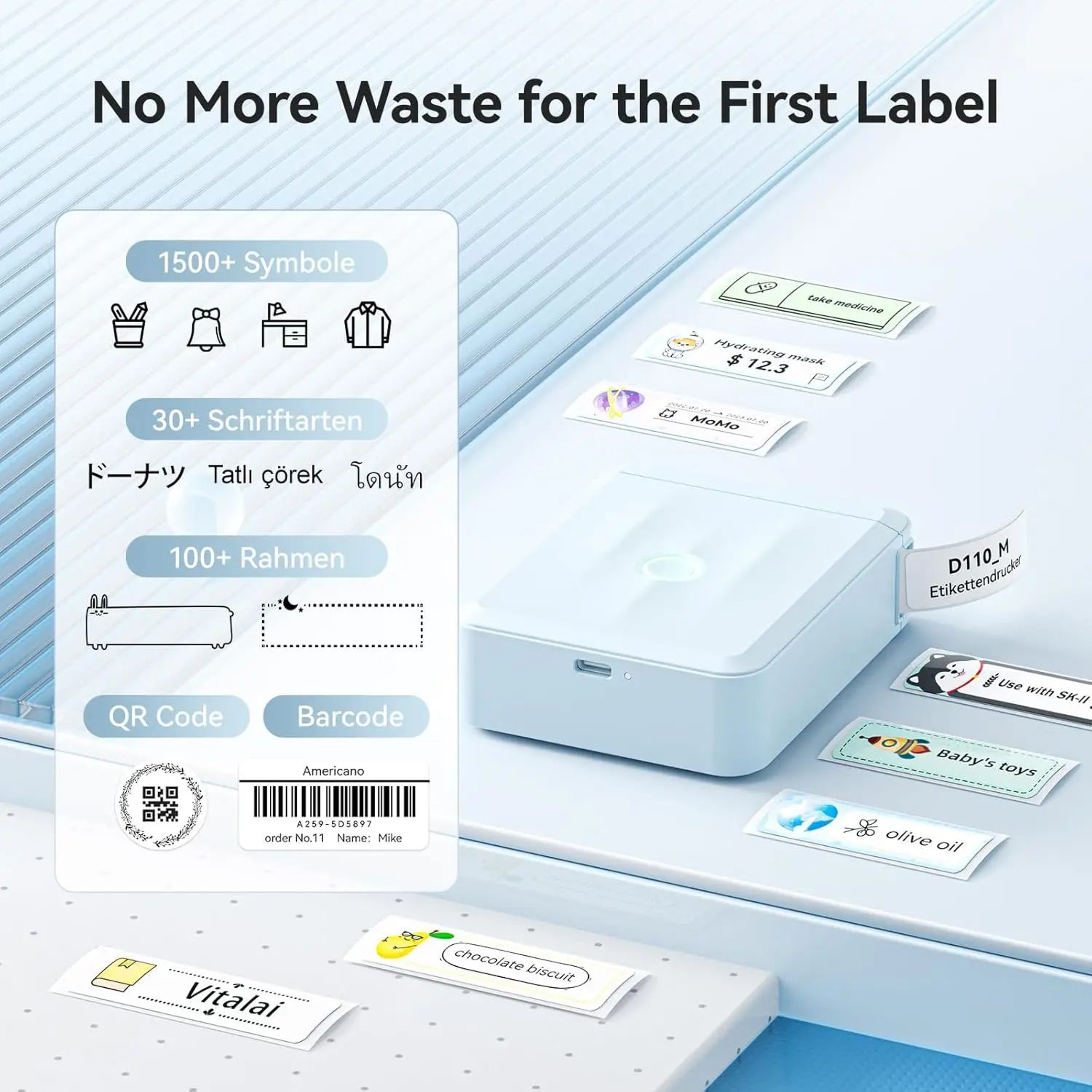 Niimbot D110M Mini Bluetooth Thermal Label And Barcode Printer 2