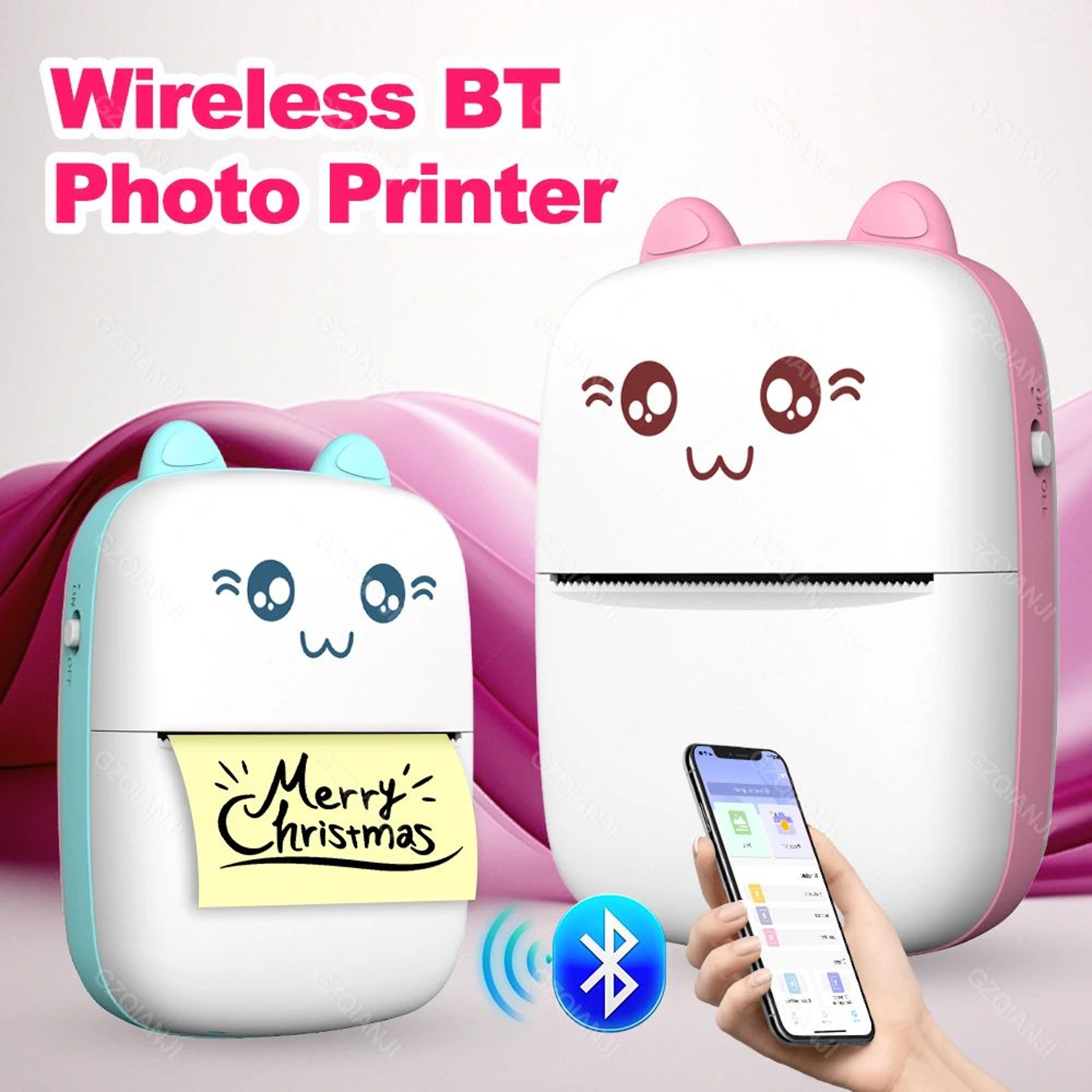 58mm Mini Bluetooth Pocket Thermal Printer For Photos And Sticker Labels 0