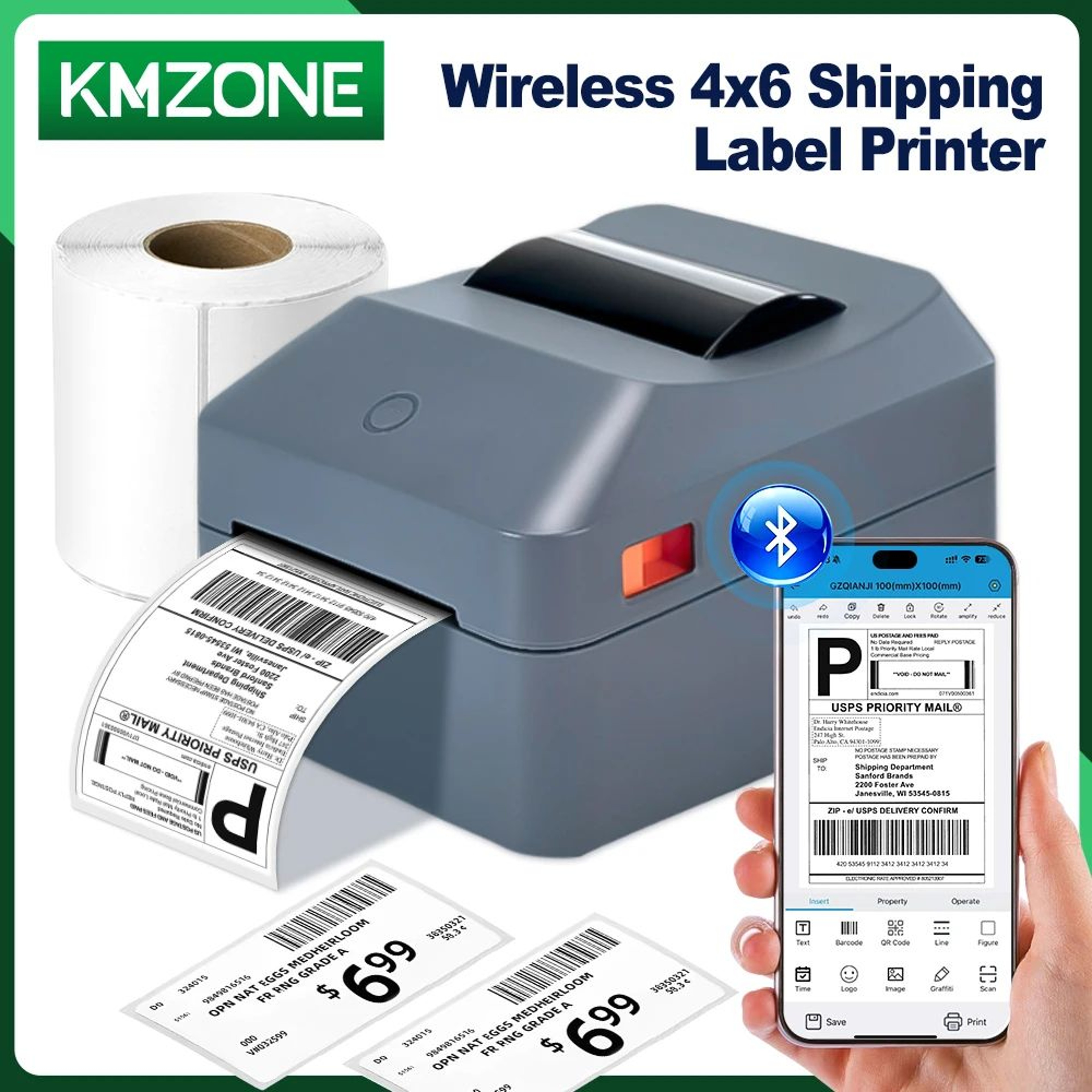 4 Inch Thermal Shipping Label Printer With Barcode And QR Code Support 0