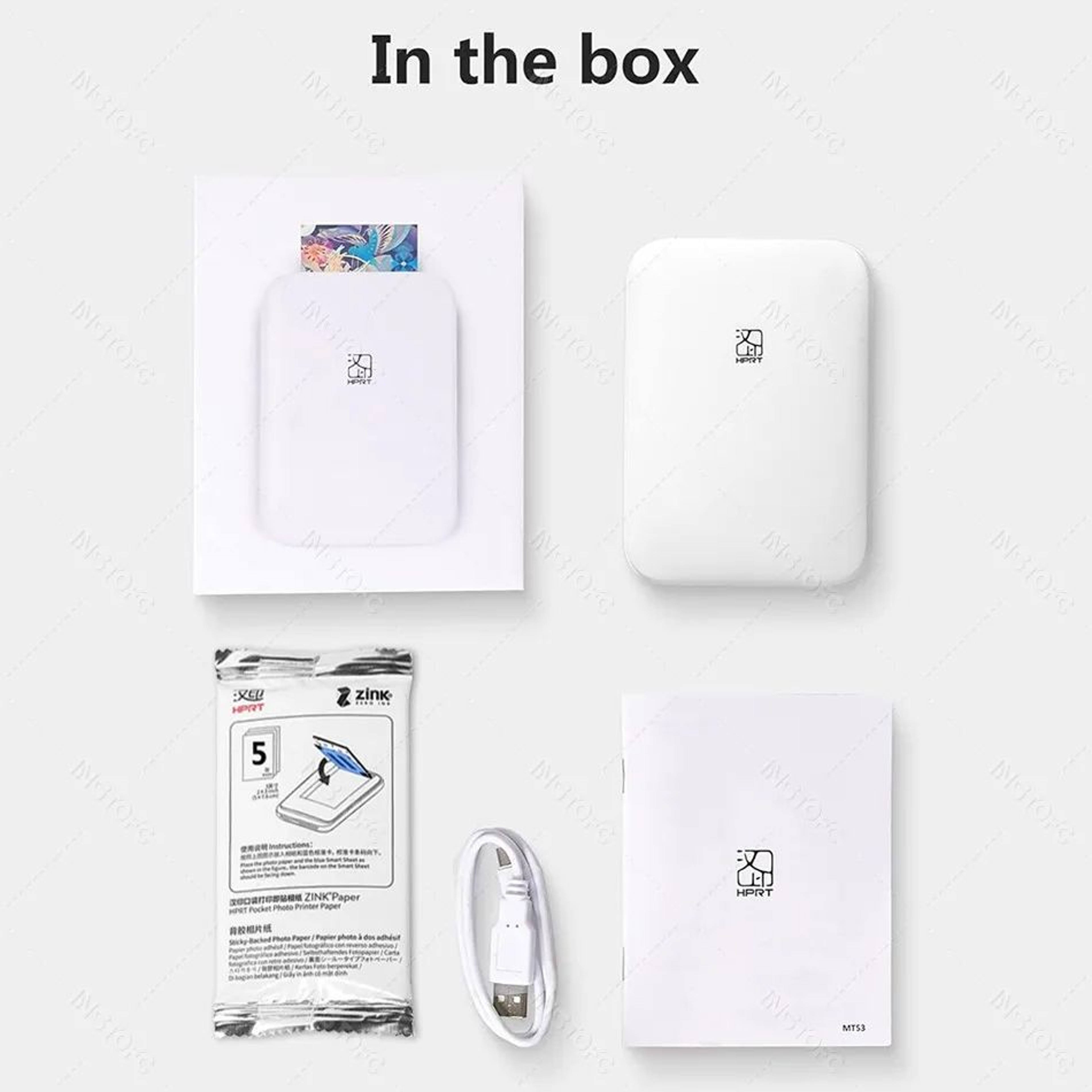 MT53 Portable Color Photo Printer For 2x3 Inch Sticky Back Prints 5