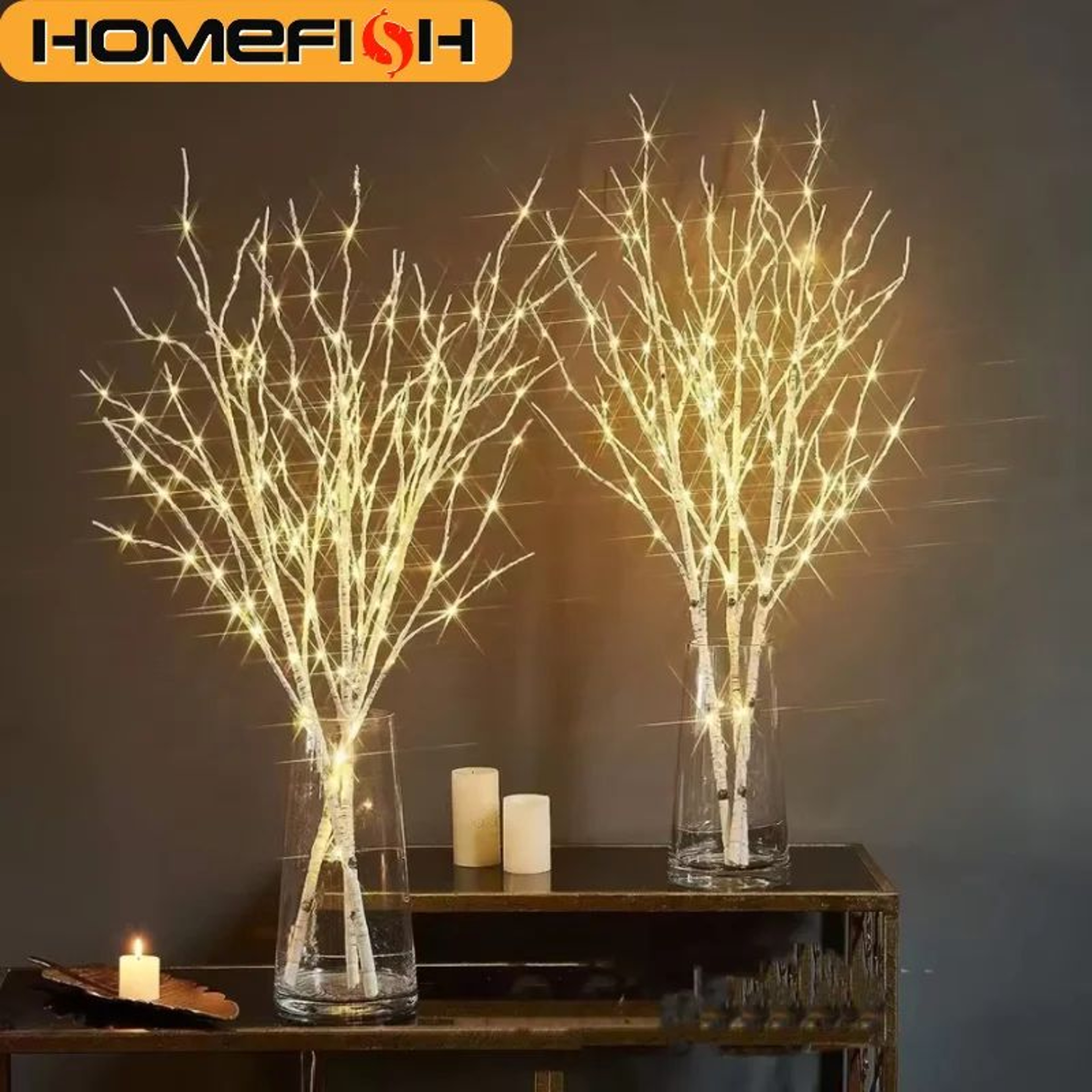 HOMEFISH White Birch Branch LED Twig Light For Festive Decoration 0