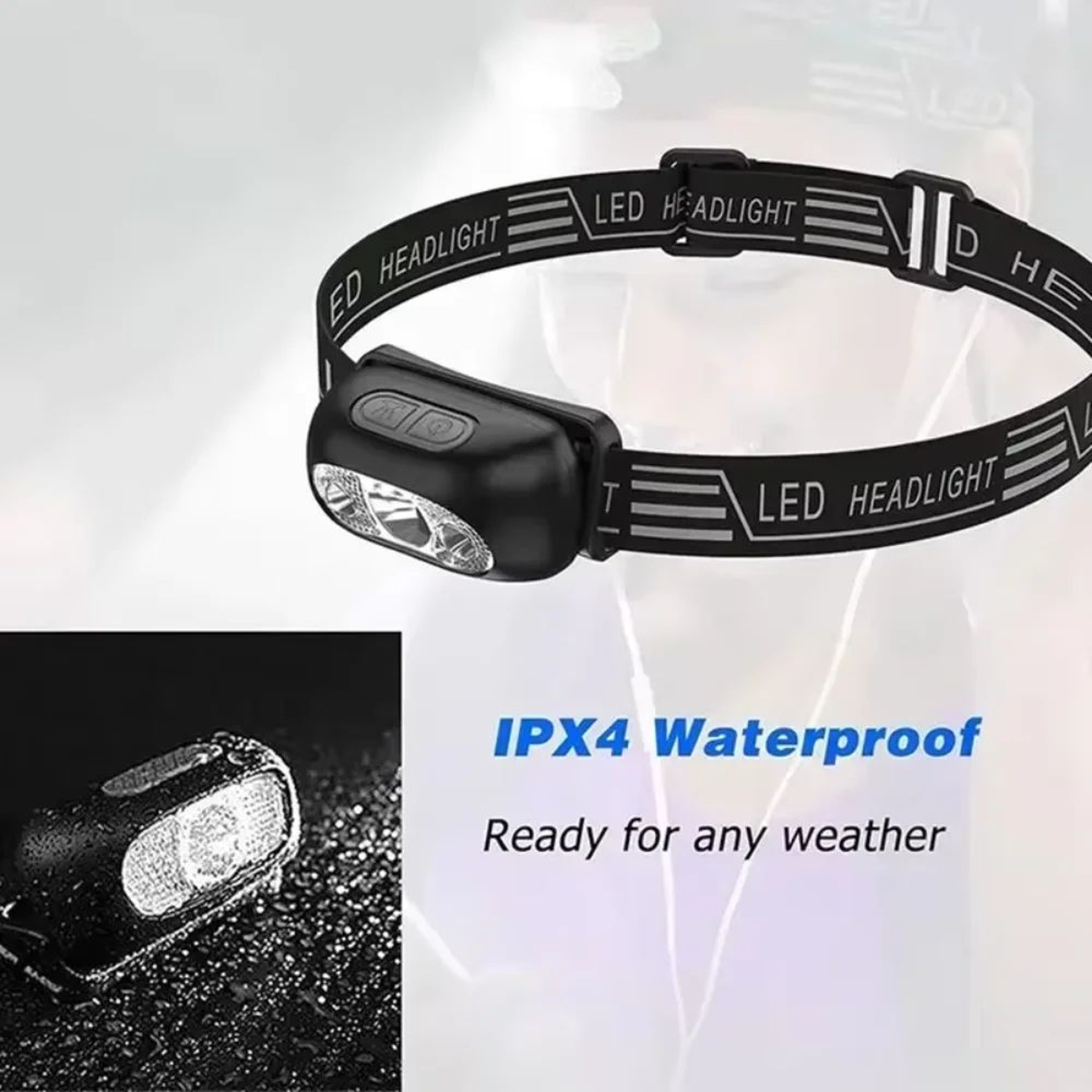 HOMEFISH Rechargeable LED Sensor Headlamp For Camping Hiking And Fishing 0
