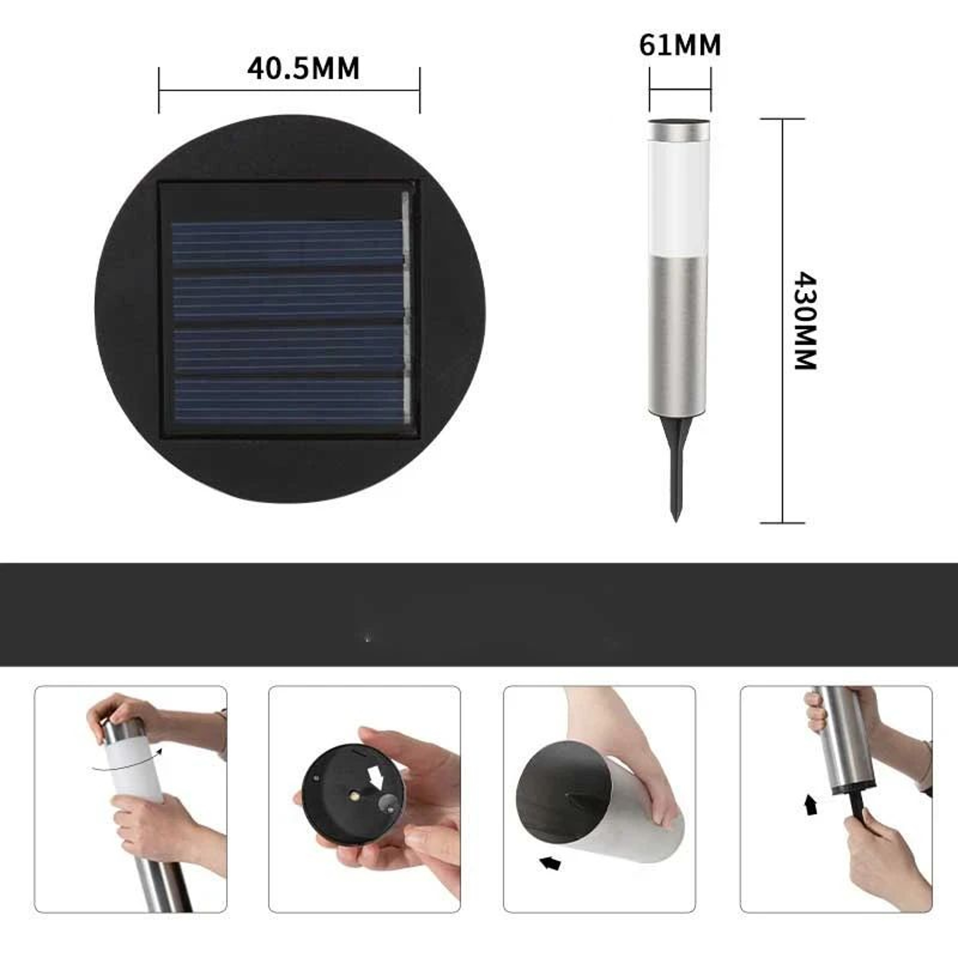 Stainless Steel Solar Garden Light For Pathways Patios And Driveways 4