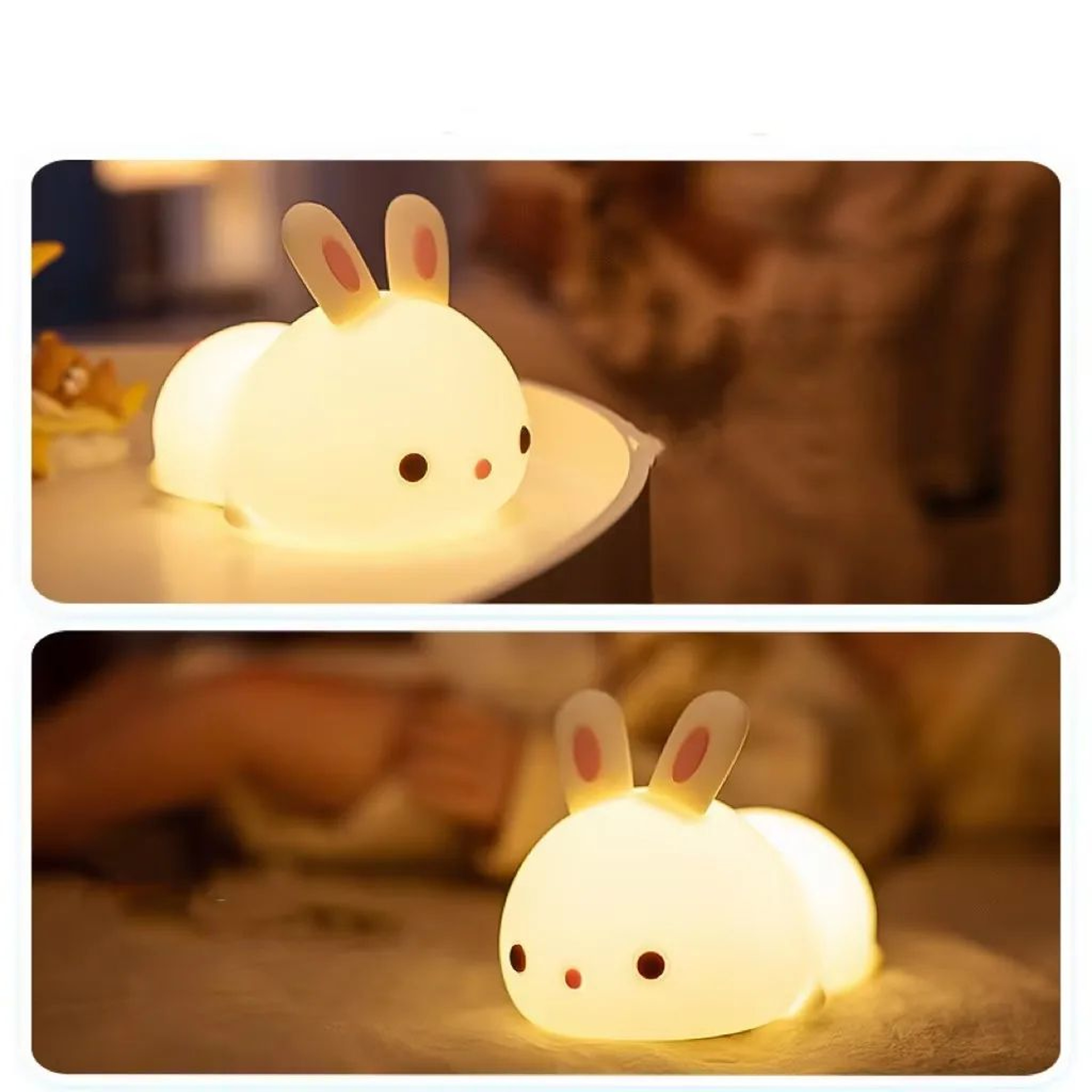 Rechargeable Silicone Bunny Night Light With Touch Control And RGB Colors 1
