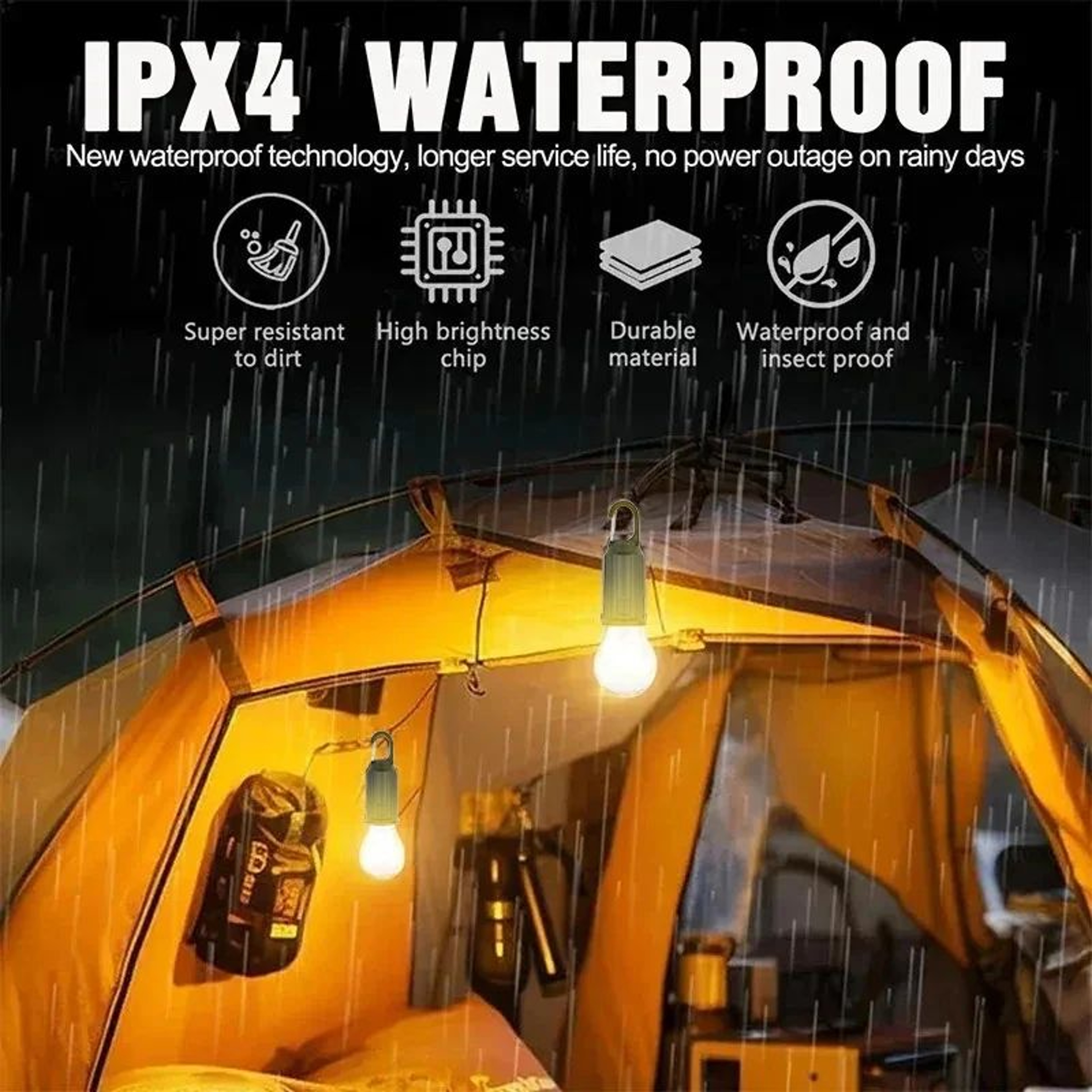 Retro Solar Rechargeable Camping Lantern With Filament Style Light 3