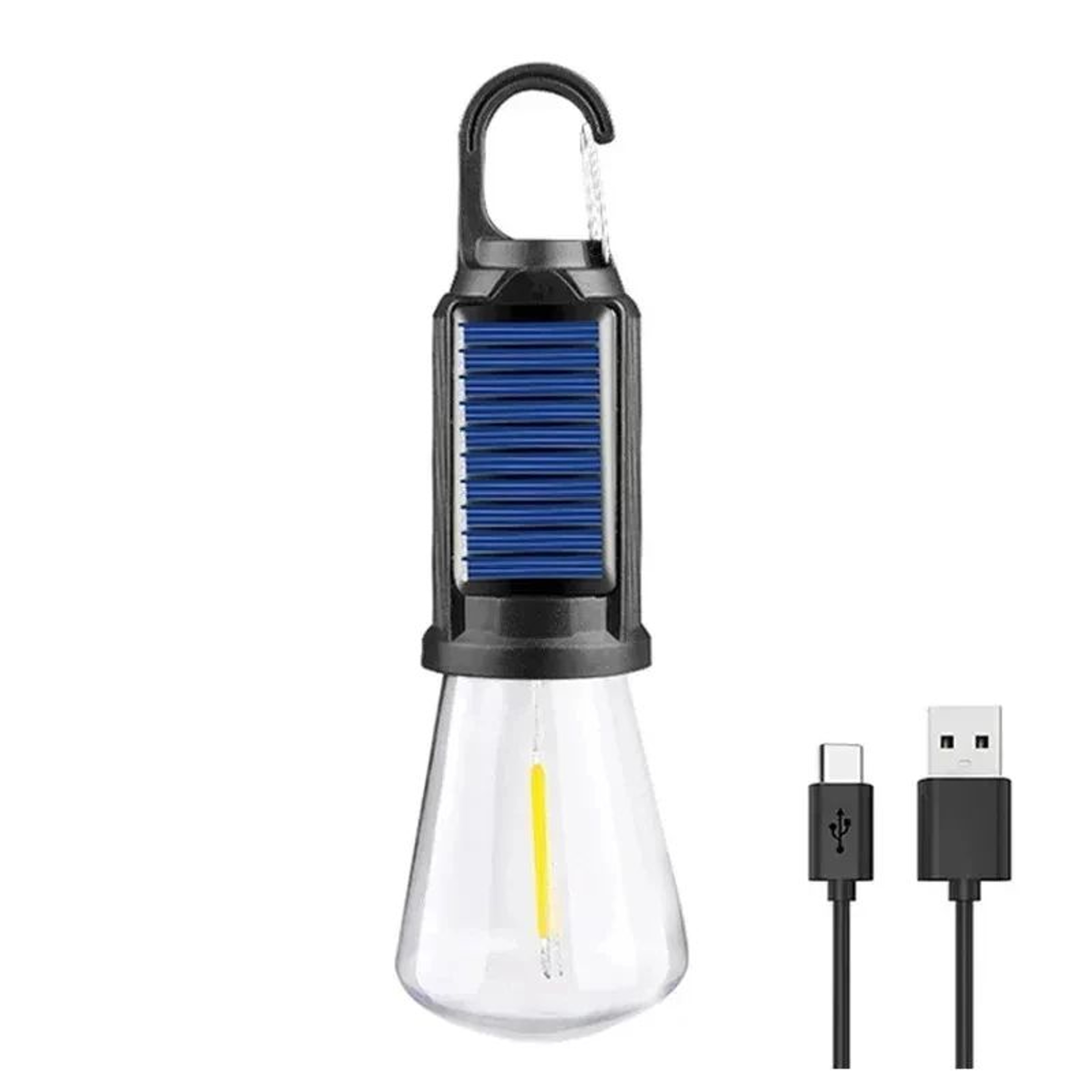 Retro Solar Rechargeable Camping Lantern With Filament Style Light 7