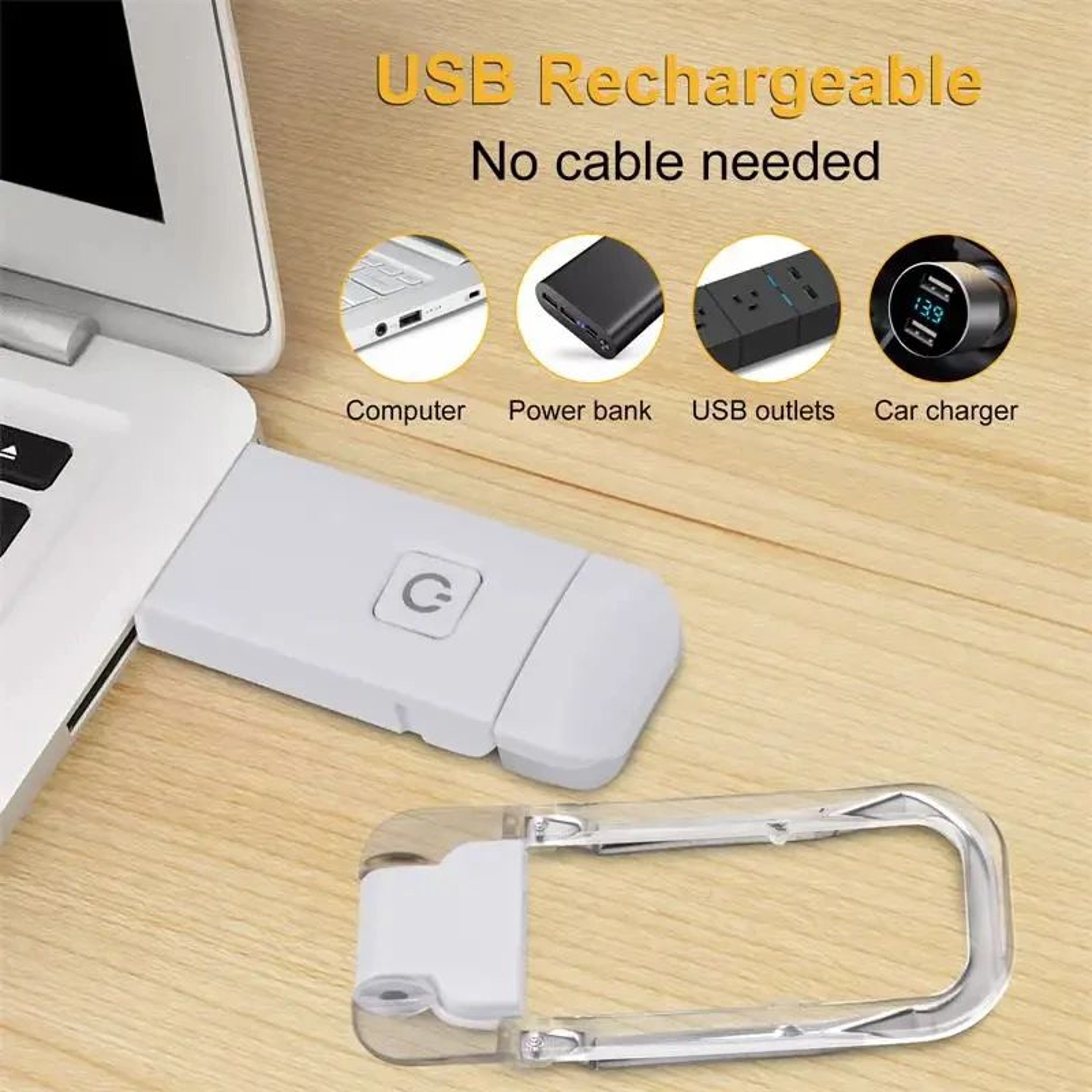 Mini Rechargeable LED Clip On Book Light With Adjustable Brightness 4
