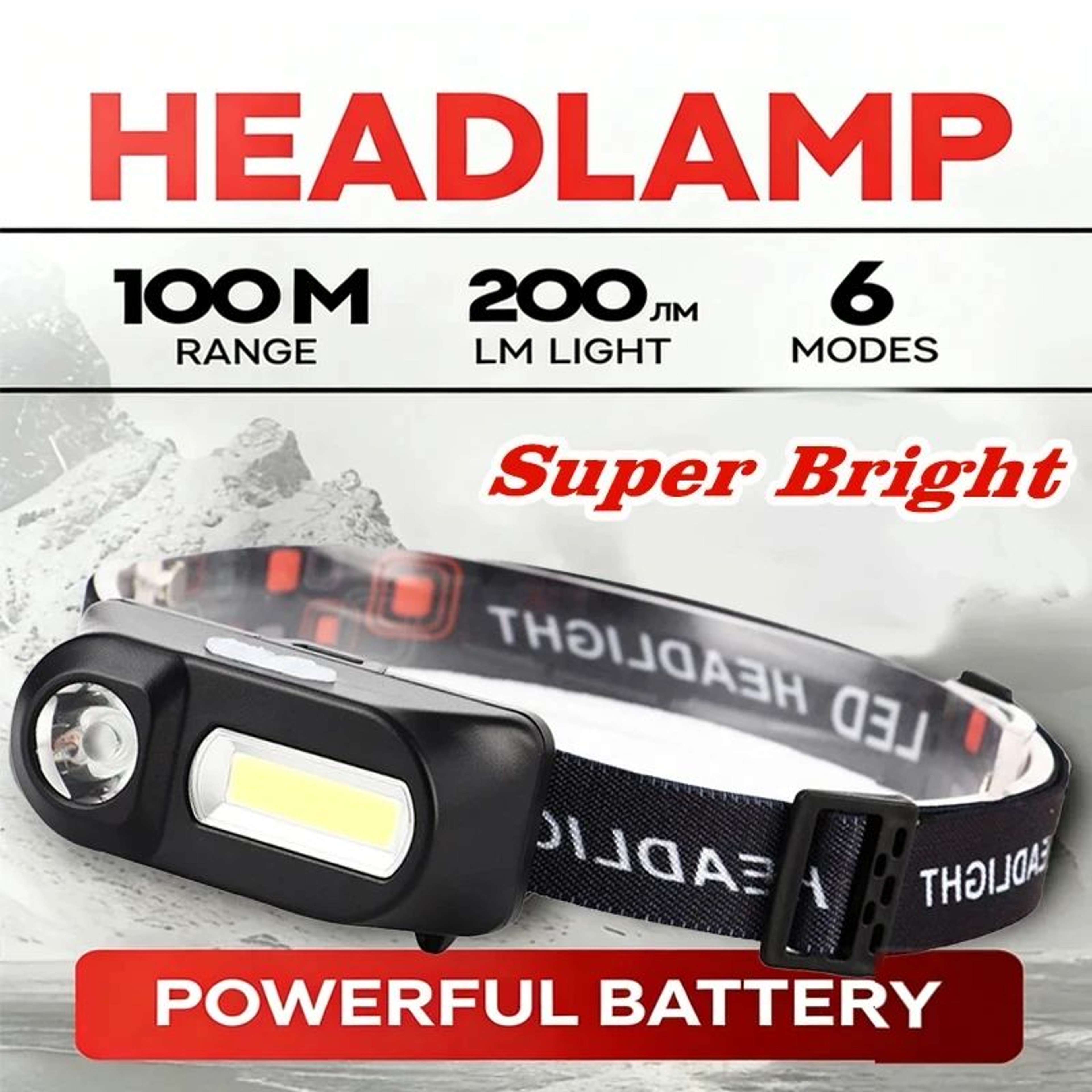 HOMEFISH USB Rechargeable Hands Free Head Torch For Outdoor Work 3