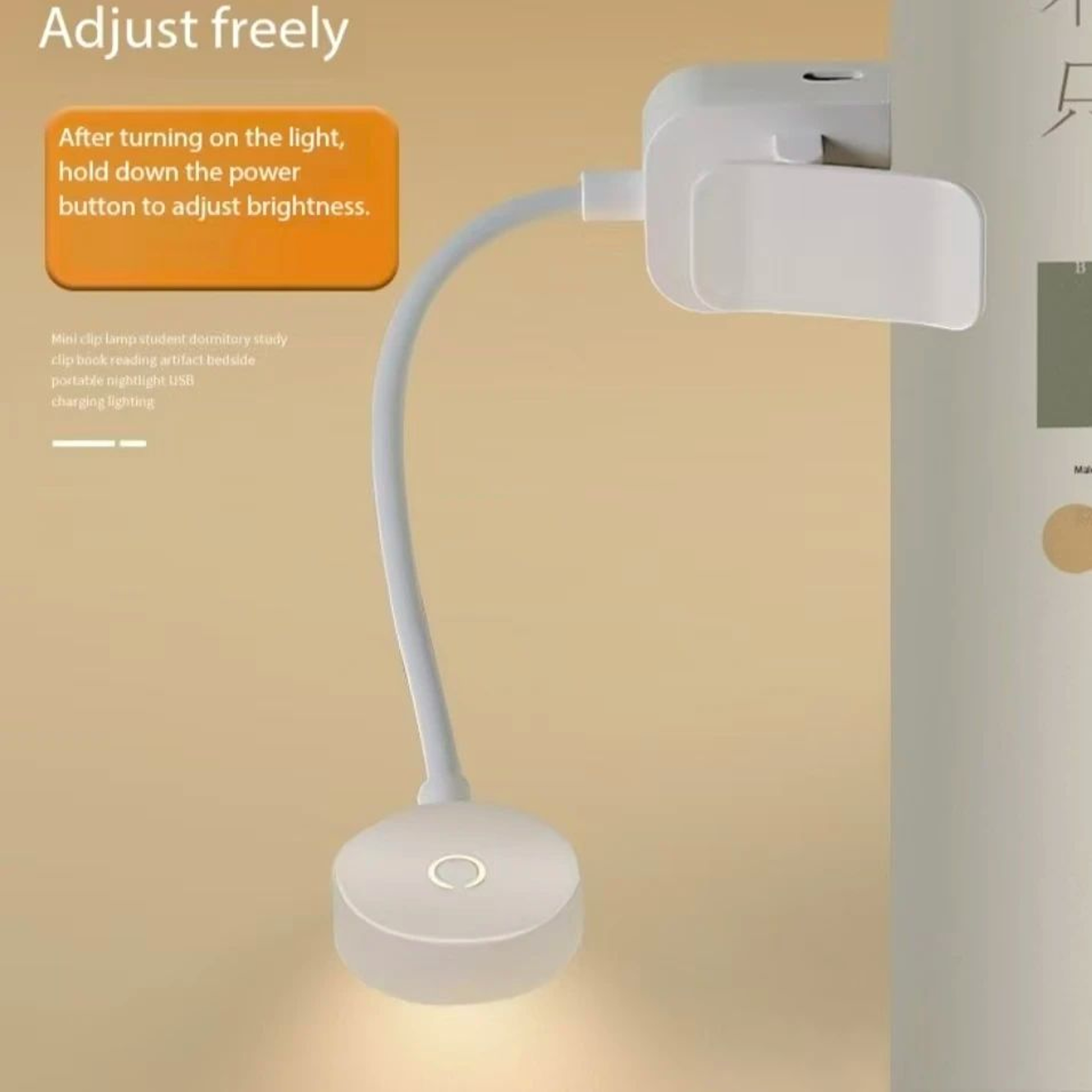 Mini Folding Rechargeable LED Book Light With Stepless Dimming 2