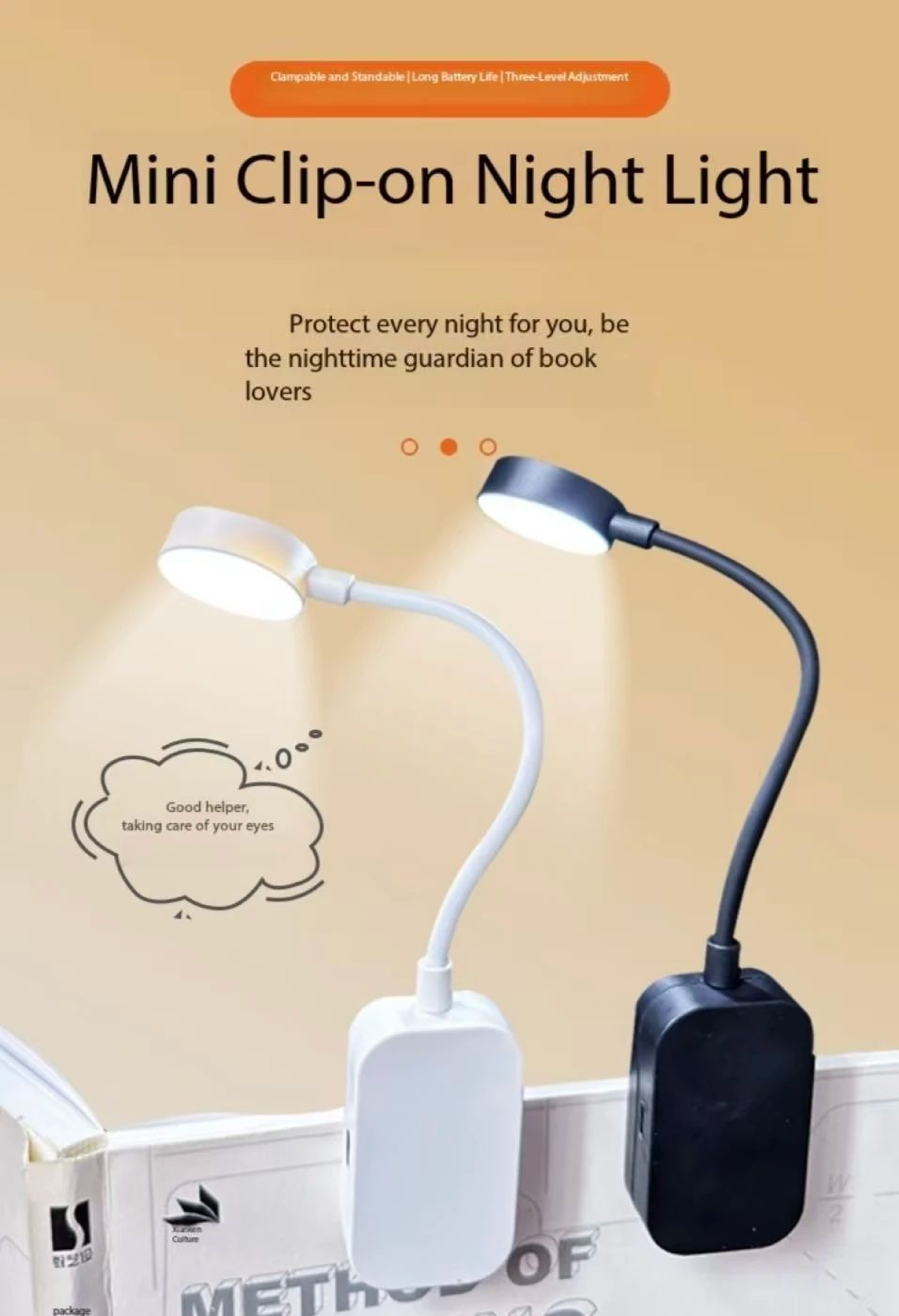 Mini Folding Rechargeable LED Book Light With Stepless Dimming 6