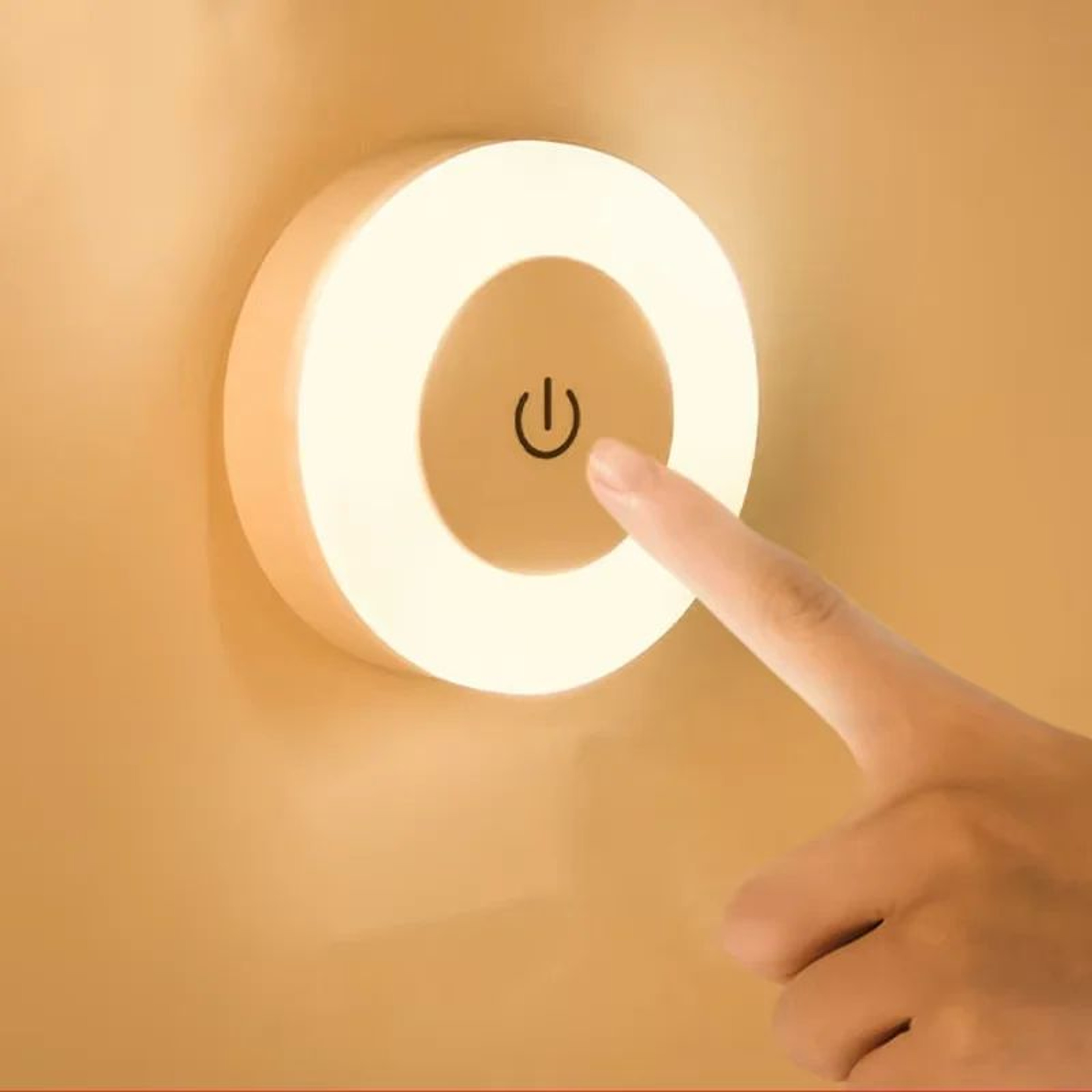 HOMEFISH Rechargeable Round Magnetic Night Light With Touch Control 7