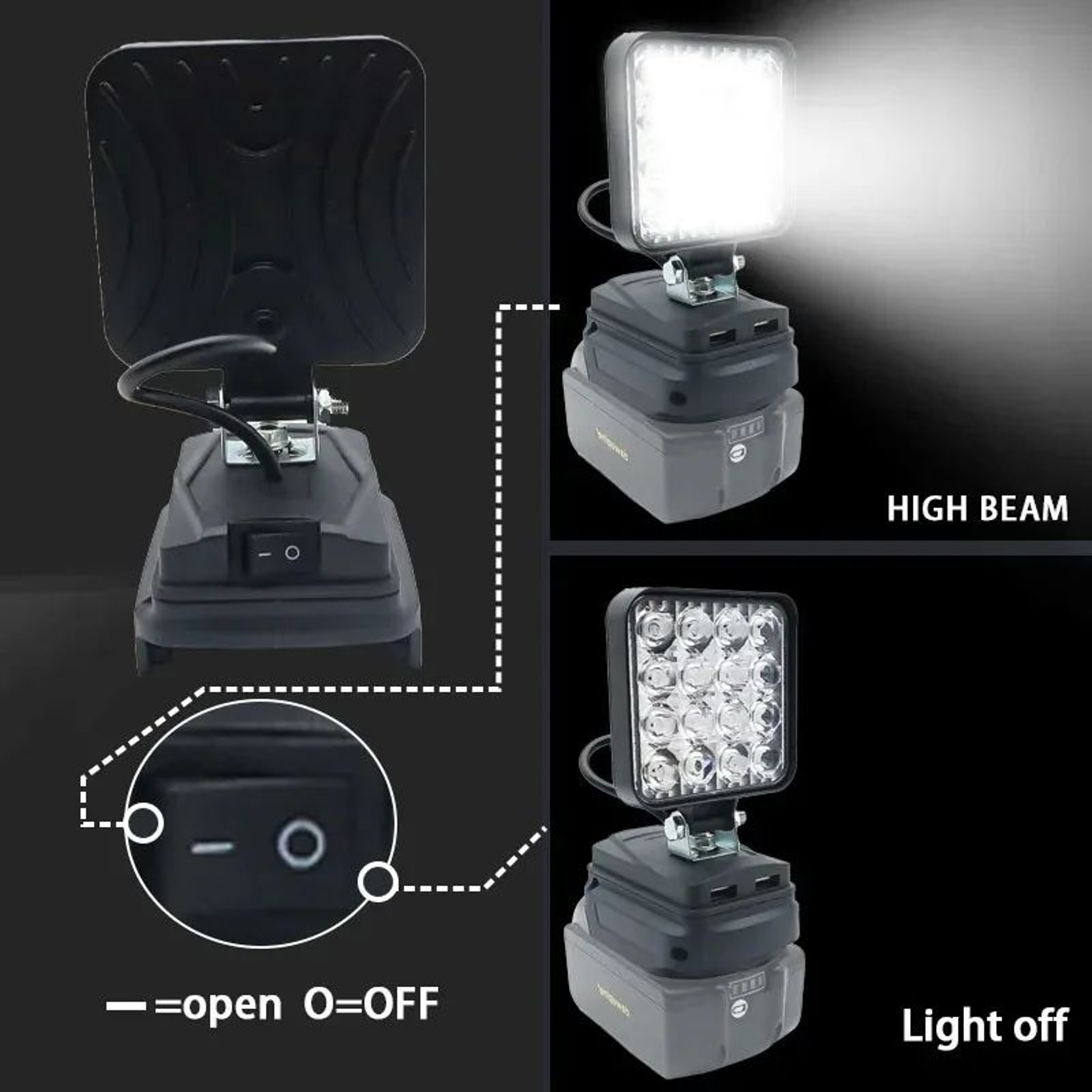 Cordless LED Work Spotlight For Makita Batteries 2