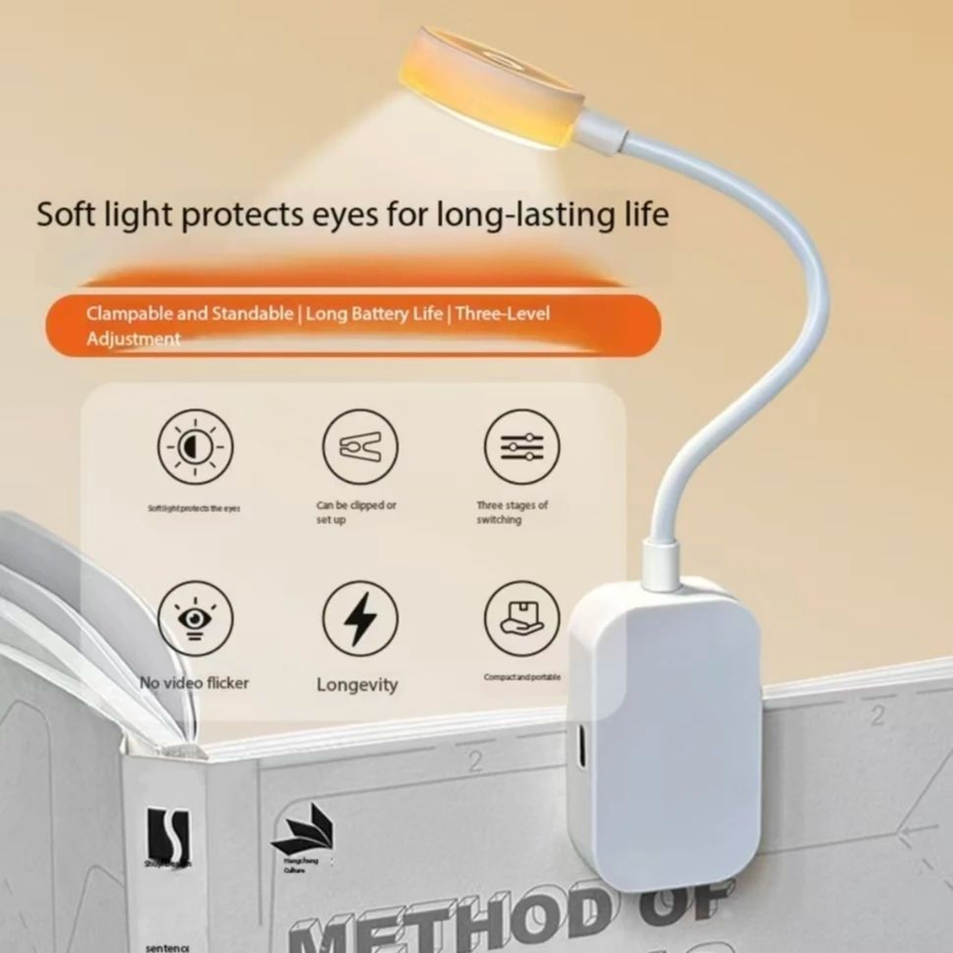 Mini Clip On LED Reading Light With Three Adjustable Modes 2