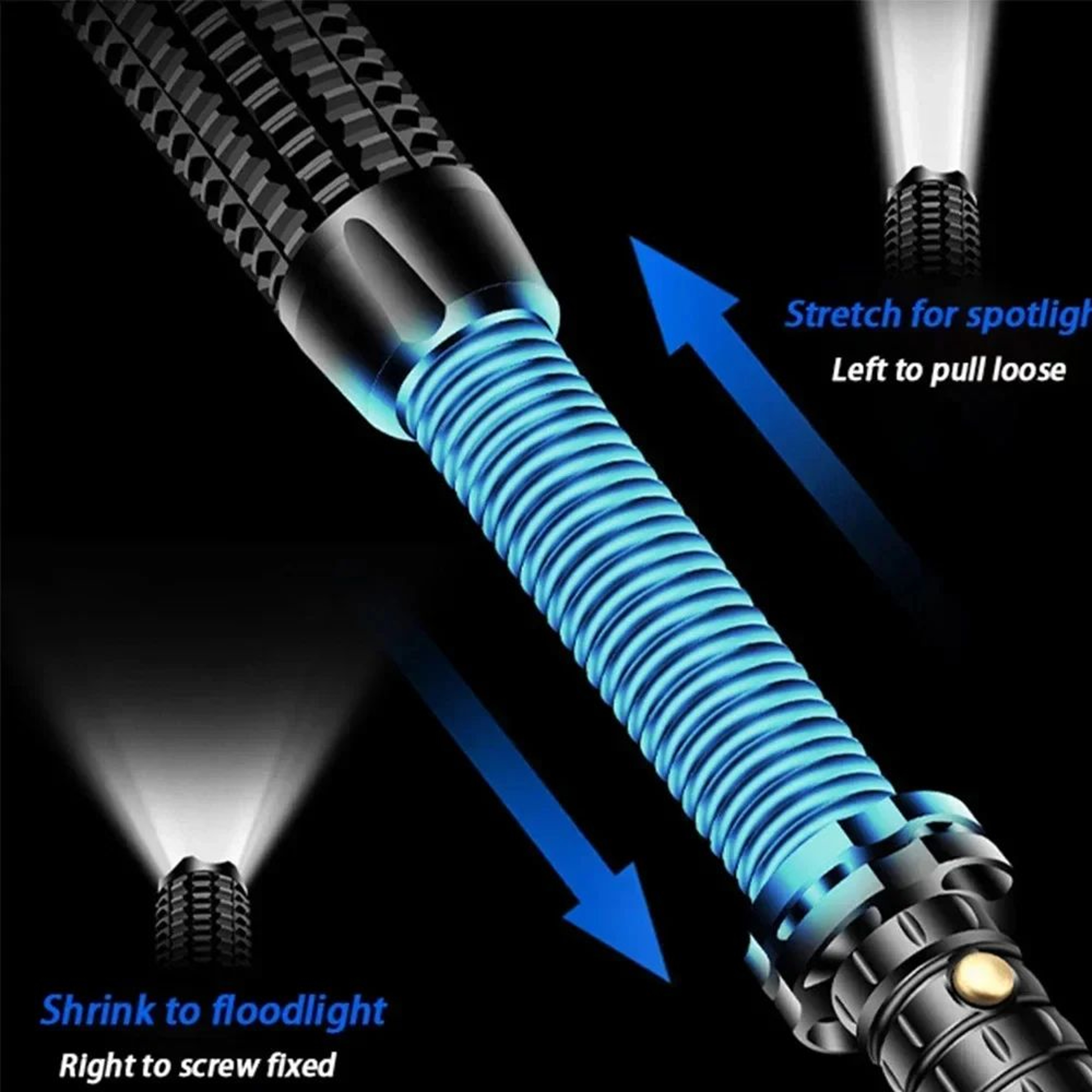 Aluminum Alloy Baseball Bat Style LED Flashlight With Adjustable Zoom 1