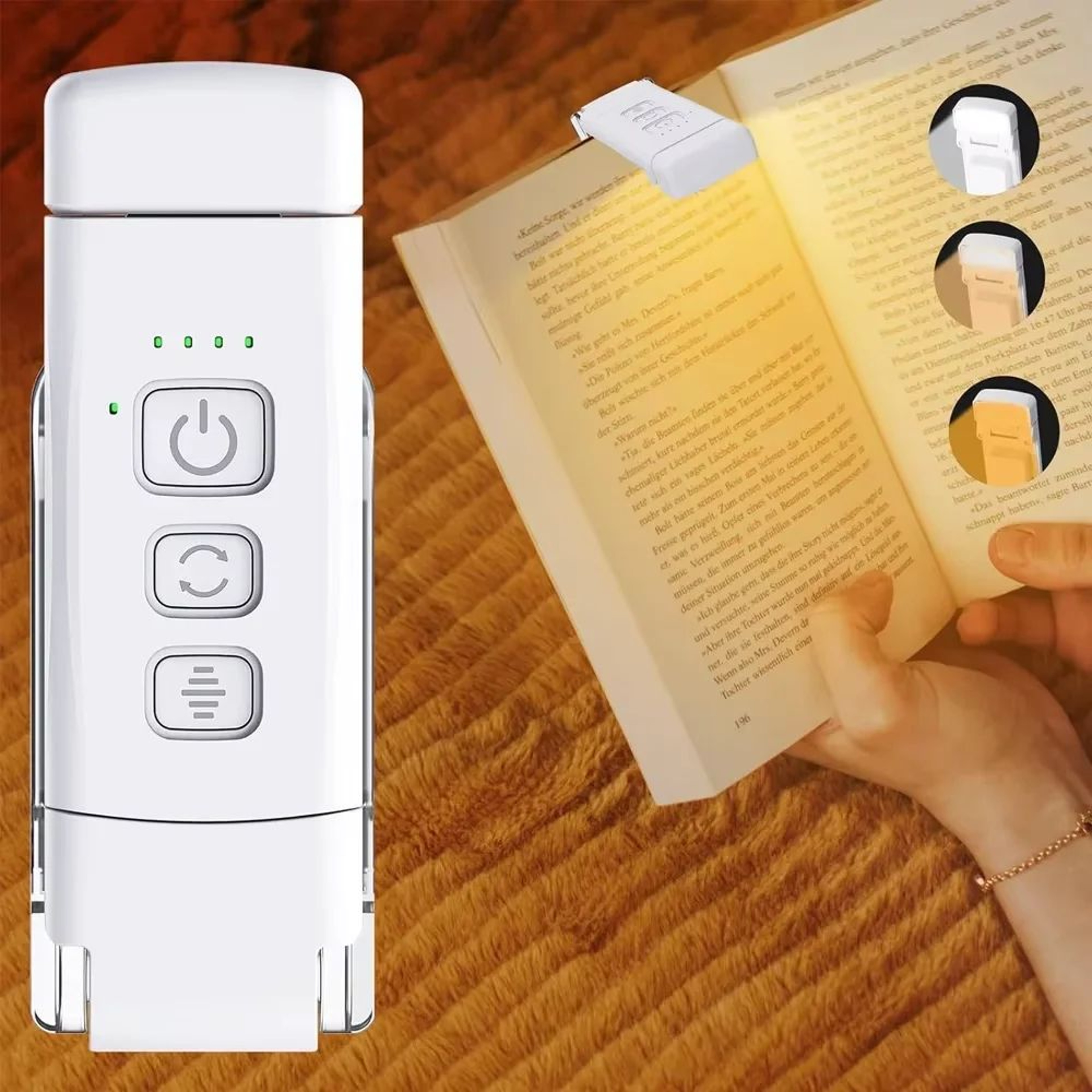 HOMEFISH USB Rechargeable Clip On Book Light With Timer 6