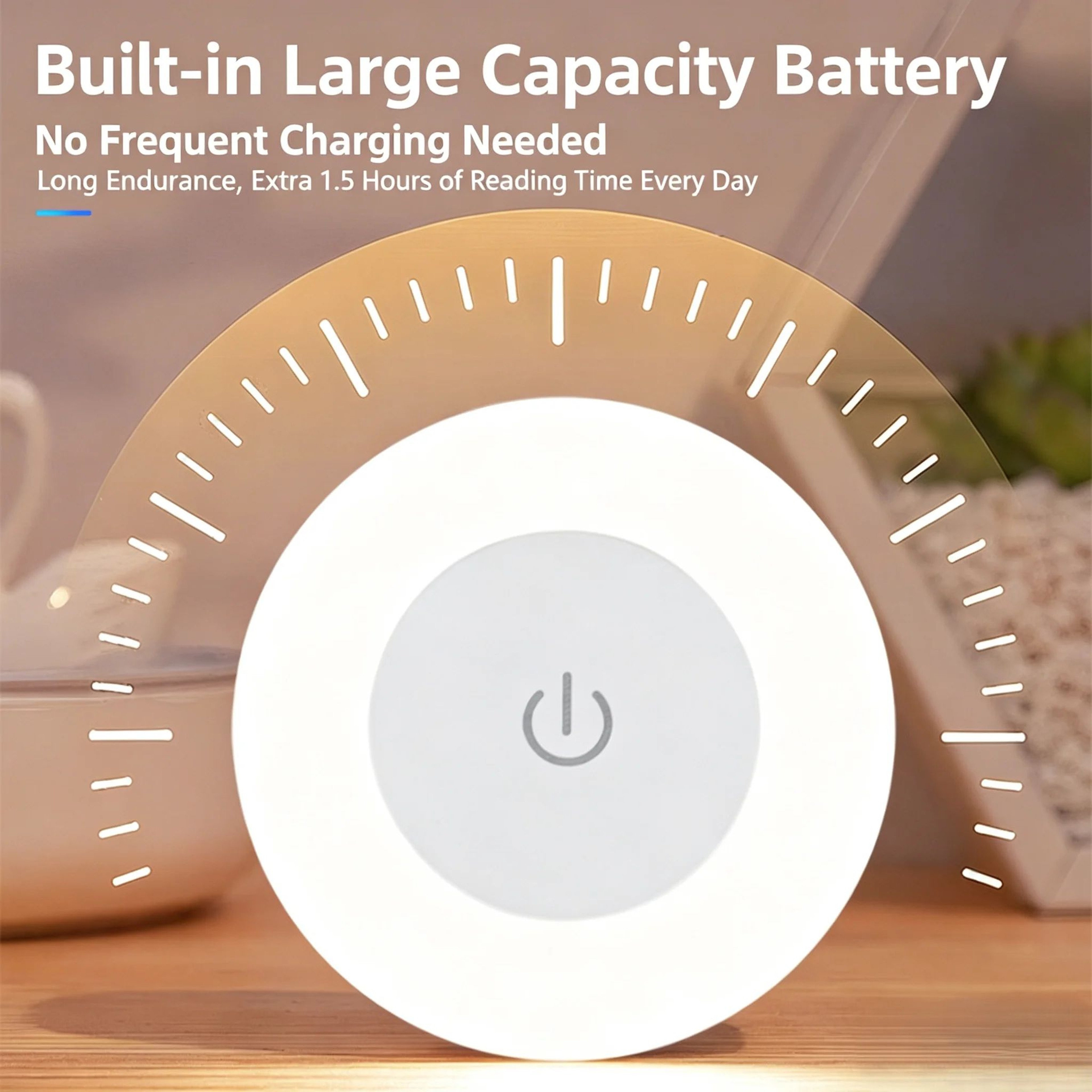 HOMEFISH Rechargeable Round LED Night Light With Touch Control And Magnetic Mount 0