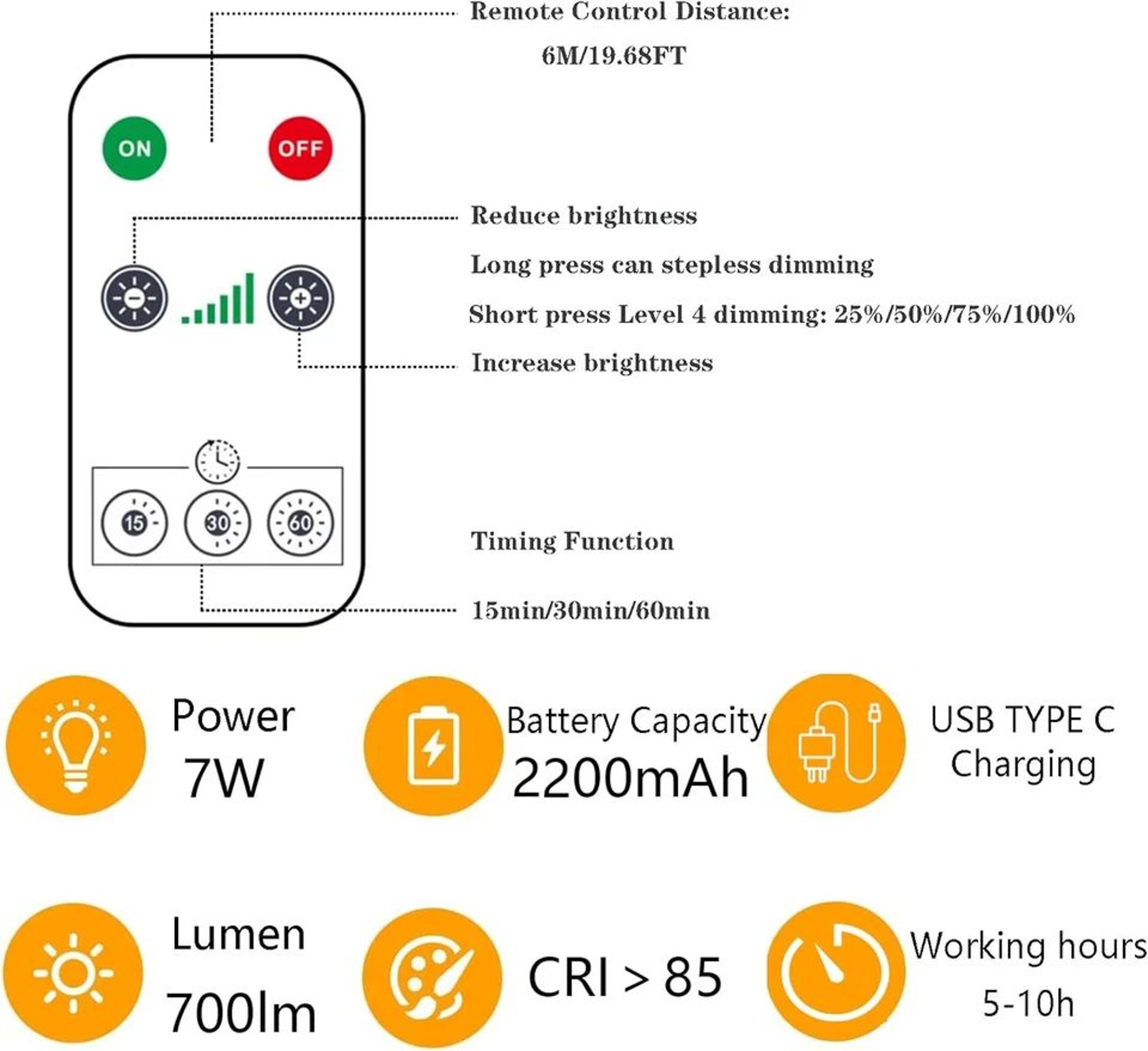 HOMEFISH Rechargeable E27 LED Bulb With Touch Dimming And Timer 2